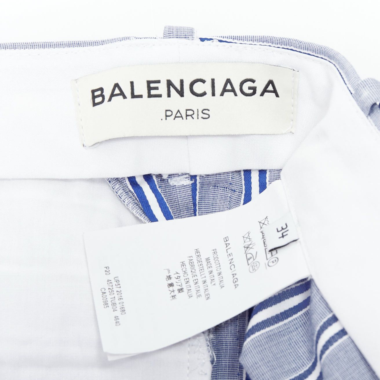 Balenciaga BALENCIAGA 2016 blue white striped cotton casual pajama pants FR34 XS Size 26" / US 2 / IT 38 - 8 Thumbnail