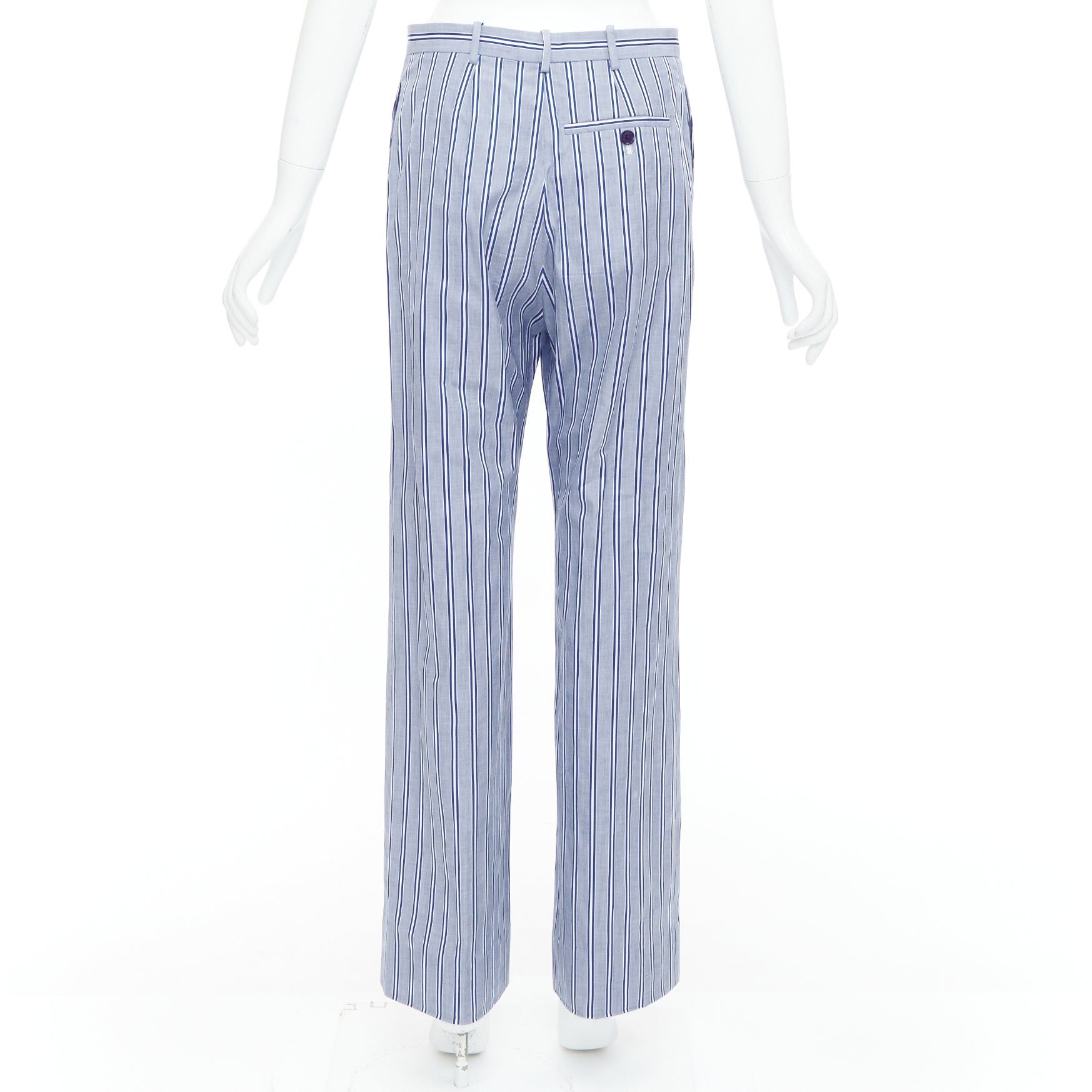 Balenciaga BALENCIAGA 2016 blue white striped cotton casual pajama pants FR34 XS Size 26" / US 2 / IT 38 - 5 Thumbnail