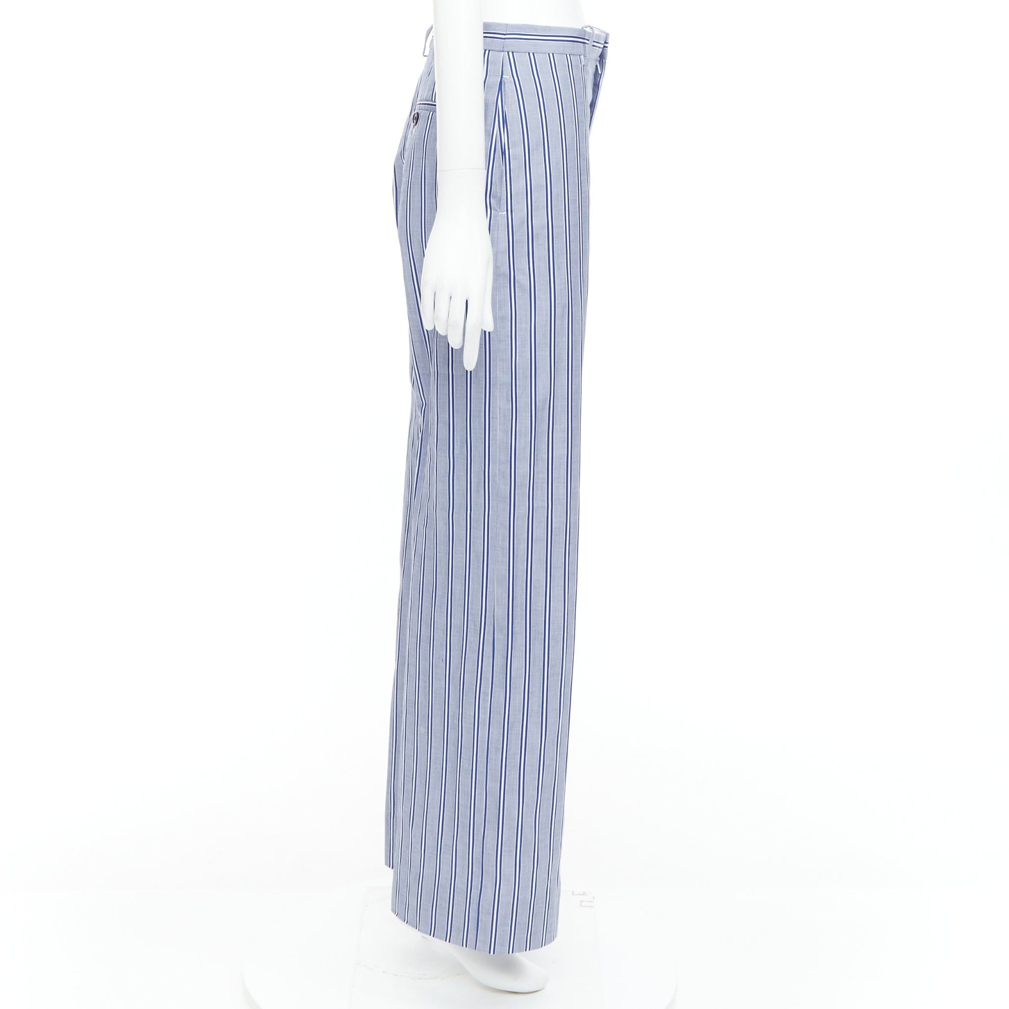 Balenciaga BALENCIAGA 2016 blue white striped cotton casual pajama pants FR34 XS Size 26" / US 2 / IT 38 - 4 Thumbnail