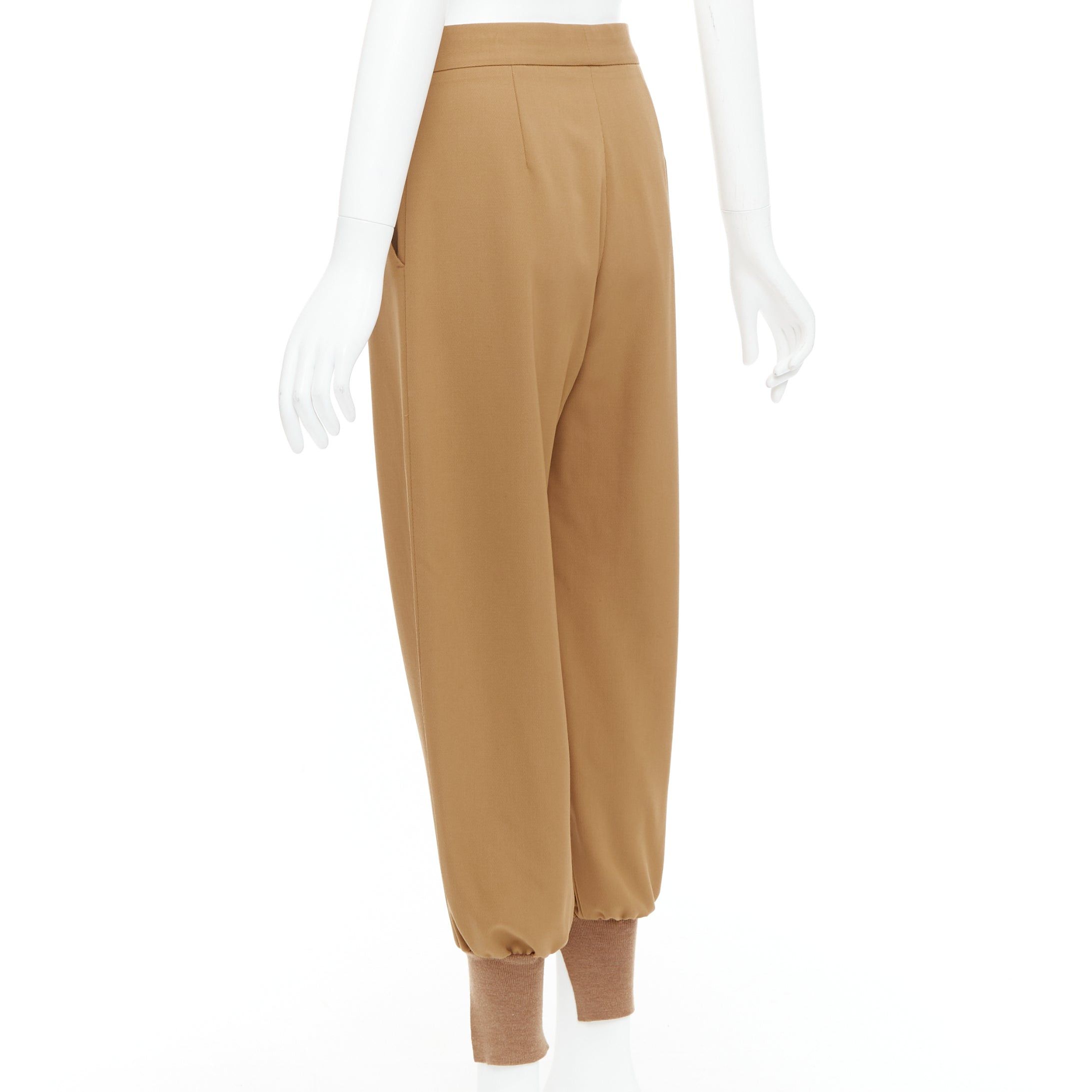Stella McCartney STELLA MCCARTNEY camel ribbed hem balloon tapered pants IT36 XXS Size 25" / US 0 / IT 36 - 6 Thumbnail