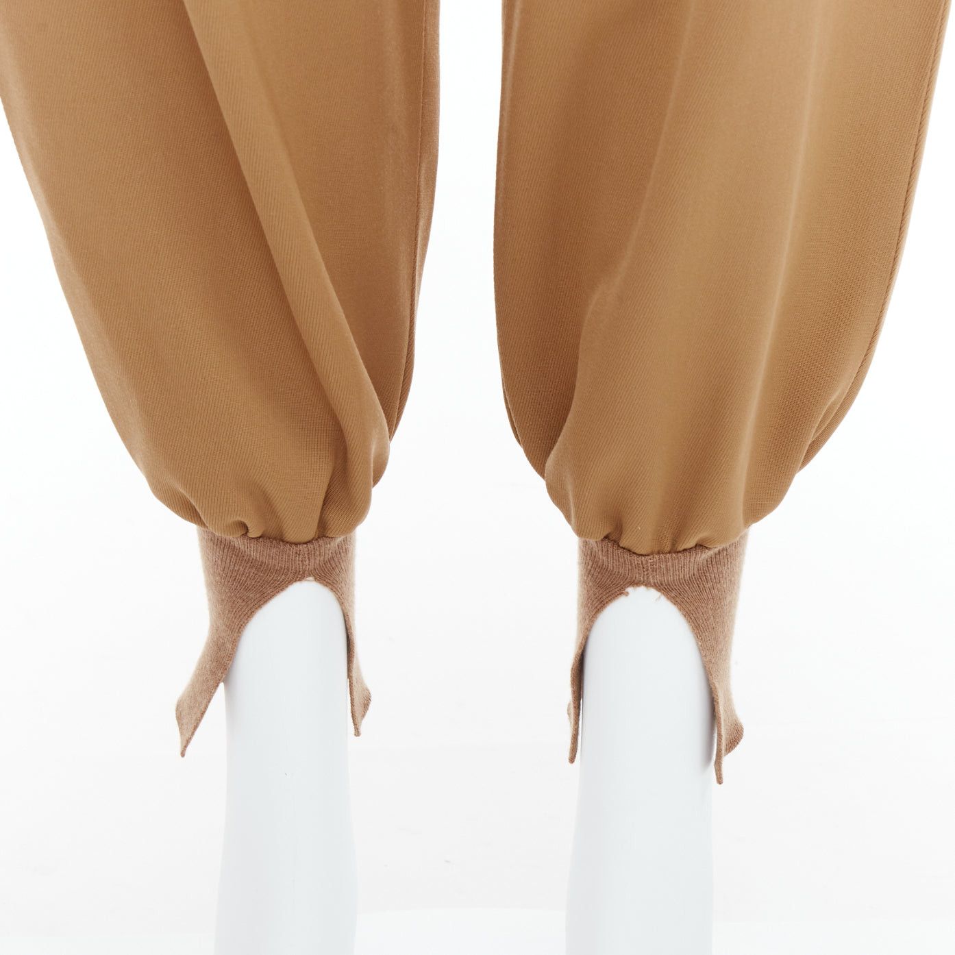 Stella McCartney STELLA MCCARTNEY camel ribbed hem balloon tapered pants IT36 XXS Size 25" / US 0 / IT 36 - 2 Thumbnail