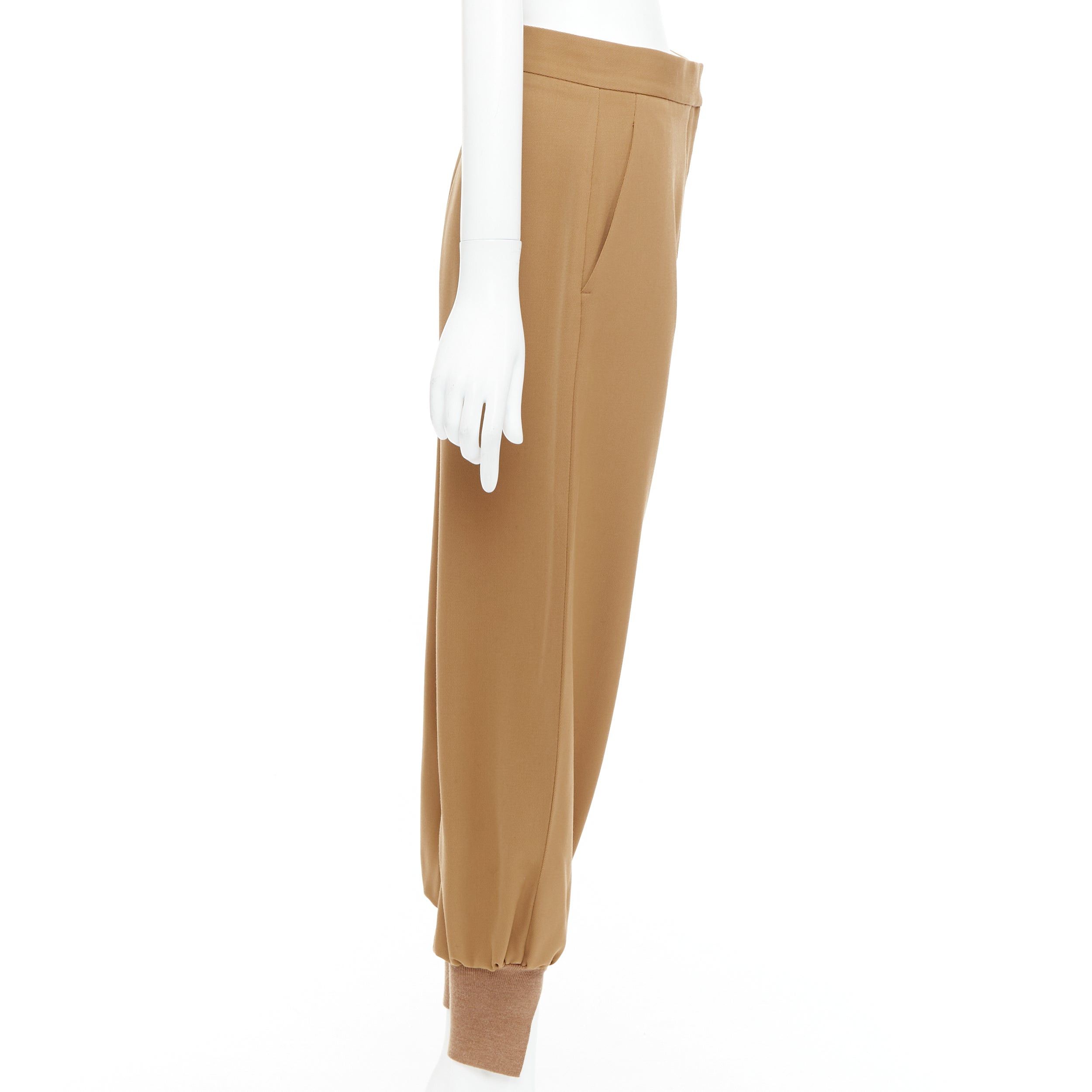 Stella McCartney STELLA MCCARTNEY camel ribbed hem balloon tapered pants IT36 XXS Size 25" / US 0 / IT 36 - 4 Thumbnail