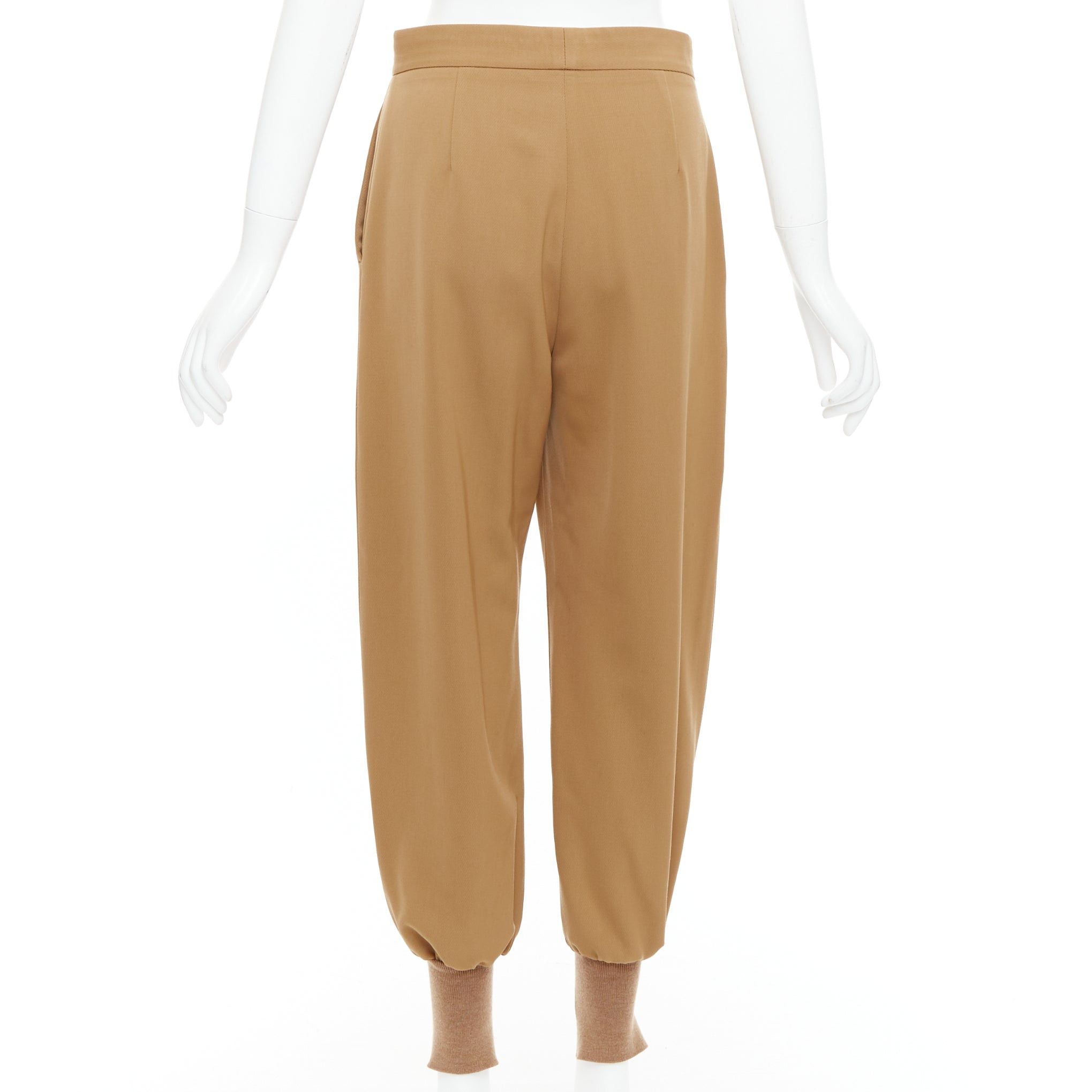Stella McCartney STELLA MCCARTNEY camel ribbed hem balloon tapered pants IT36 XXS Size 25" / US 0 / IT 36 - 5 Thumbnail