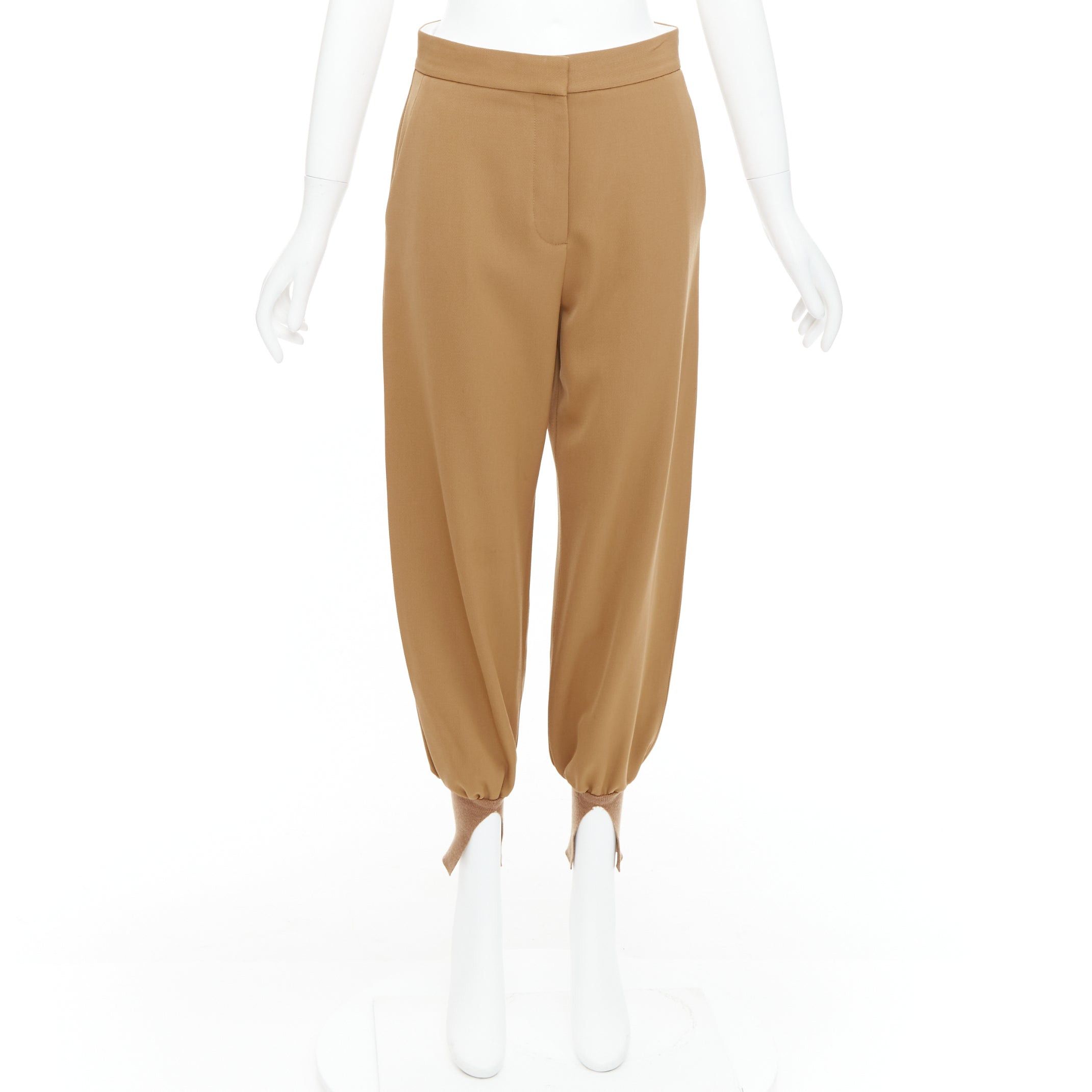 Stella McCartney STELLA MCCARTNEY camel ribbed hem balloon tapered pants IT36 XXS Size 25" / US 0 / IT 36 - 9 Thumbnail