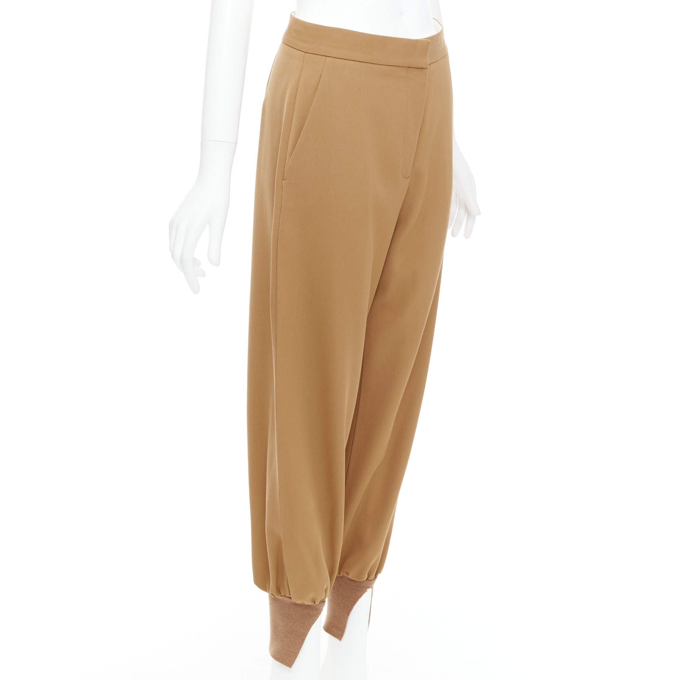 Stella McCartney STELLA MCCARTNEY camel ribbed hem balloon tapered pants IT36 XXS Size 25" / US 0 / IT 36 - 3 Thumbnail
