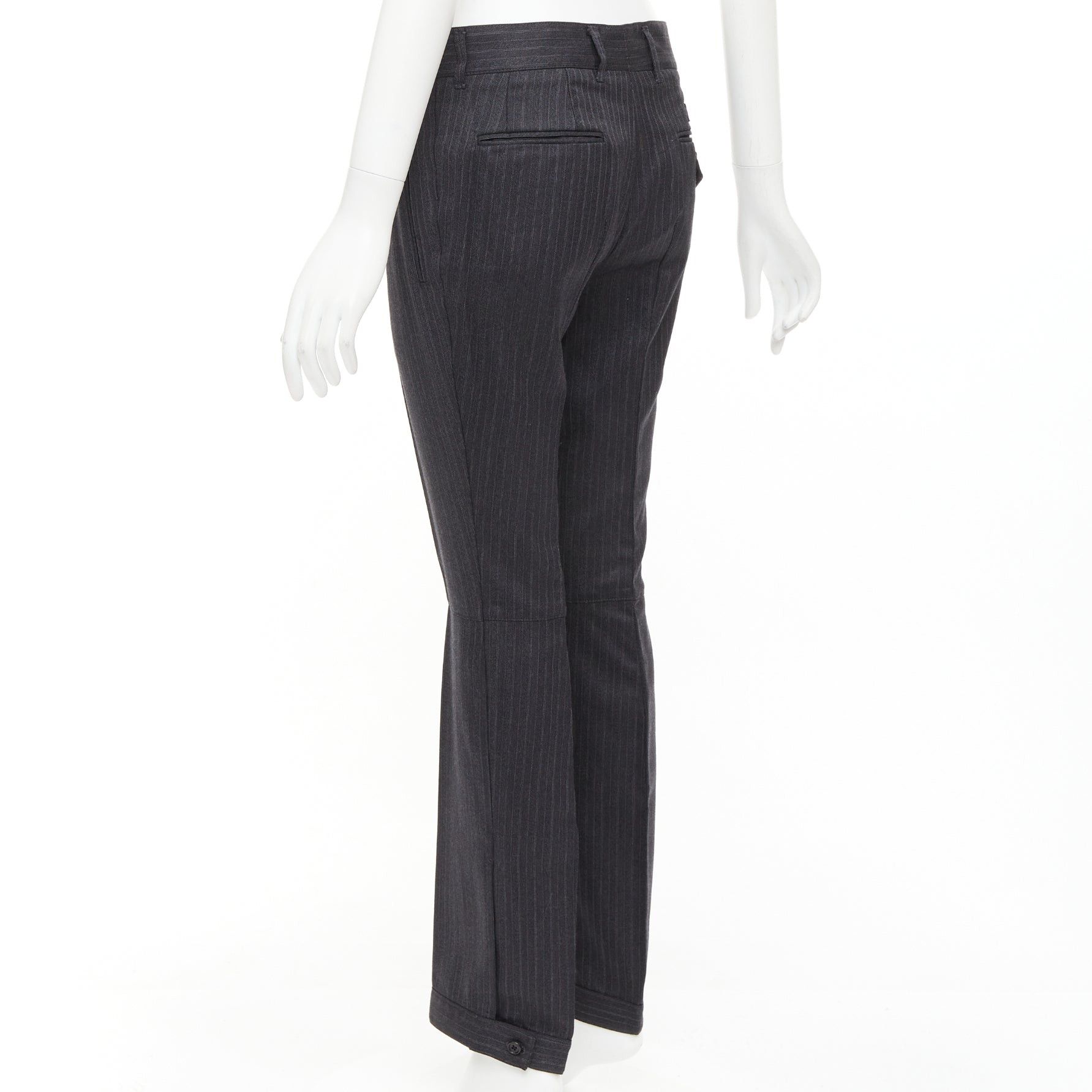 Prada PRADA 2006 100% wool grey pinstripe pleated cuffed pants IT38 XS Size 26" / US 2 / IT 38 - 6 Thumbnail
