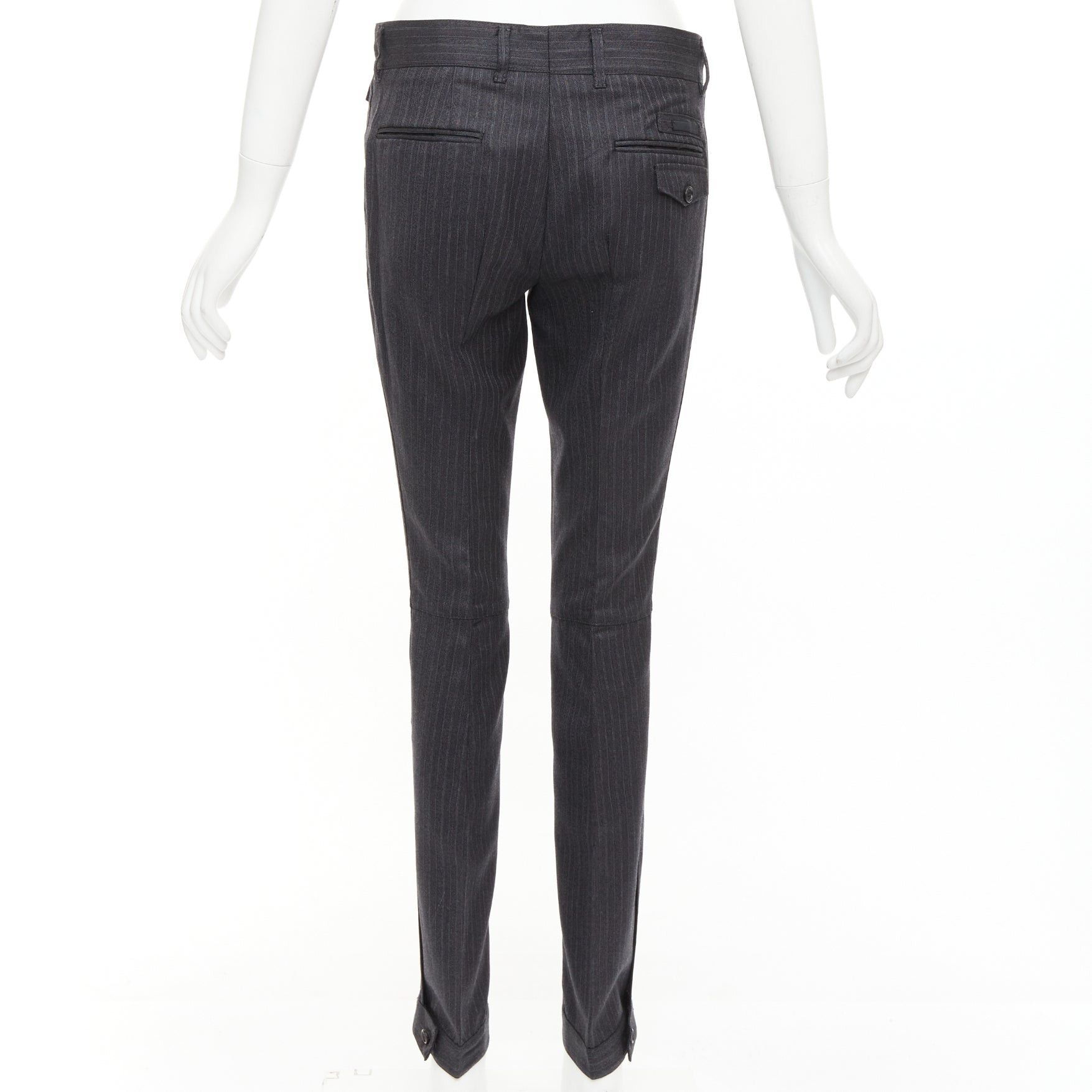 Prada PRADA 2006 100% wool grey pinstripe pleated cuffed pants IT38 XS Size 26" / US 2 / IT 38 - 5 Thumbnail