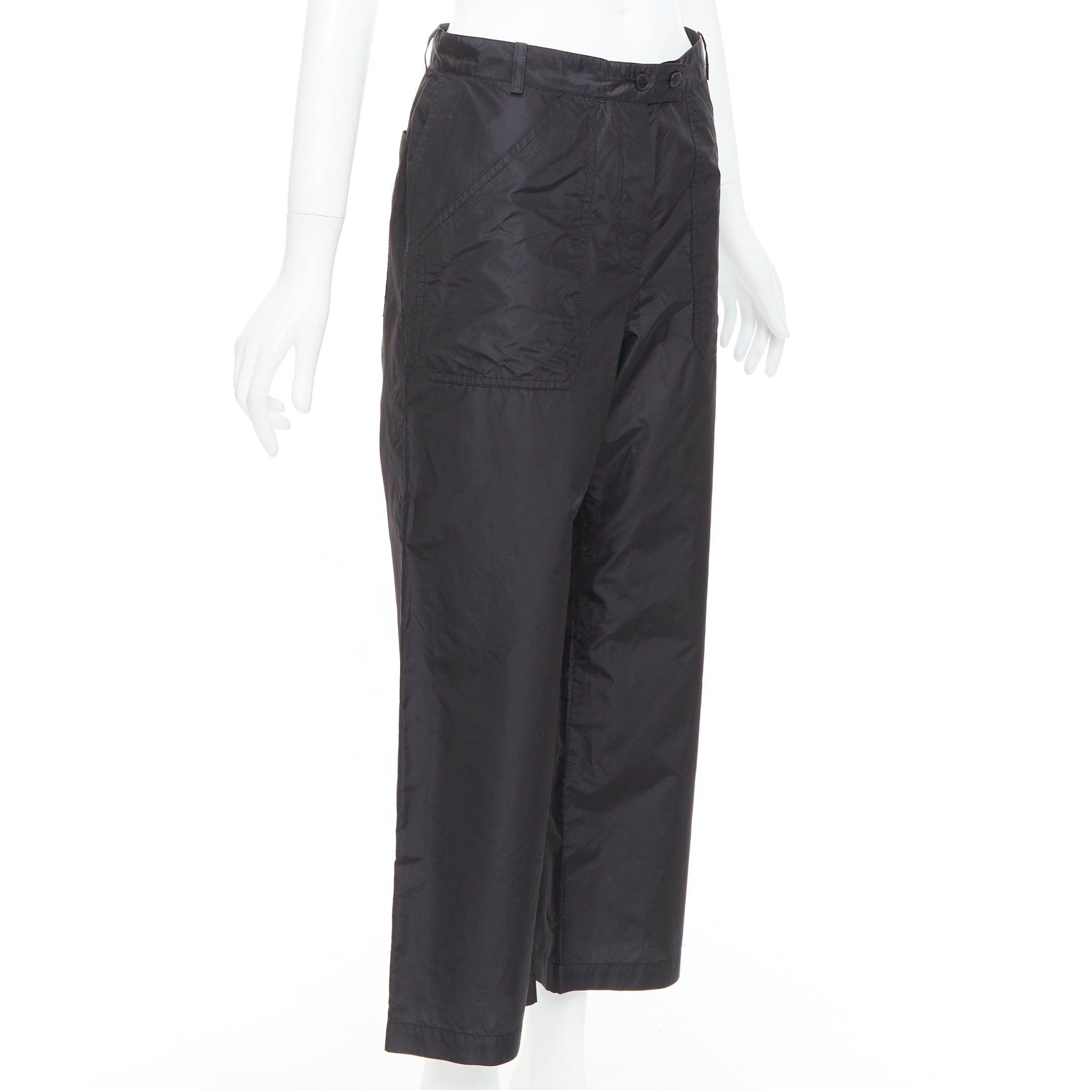 Dior CHRISTIAN DIOR 100% silk black button fly wide cargo pants FR36 S Size 27" / US 4 / IT 40 - 3 Thumbnail