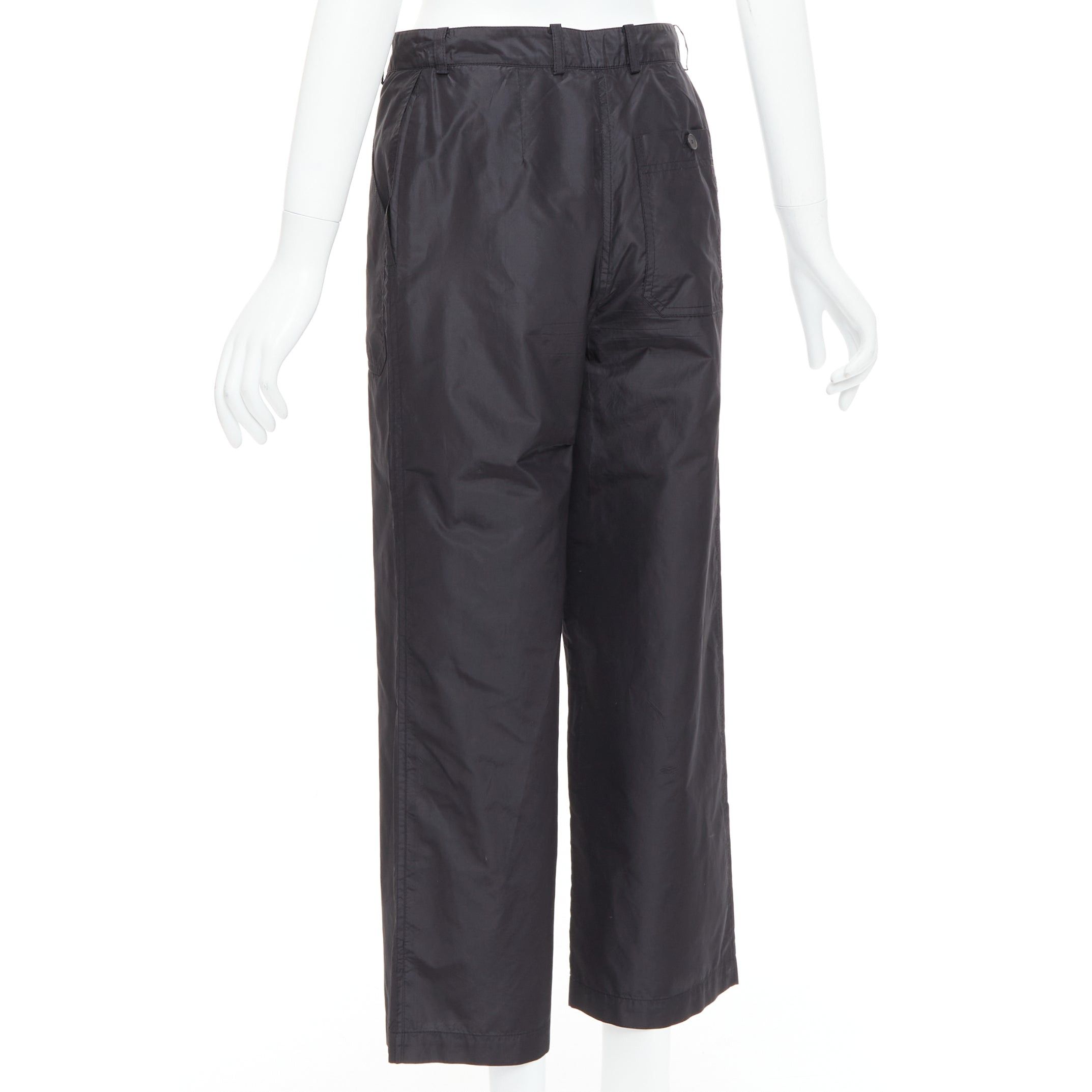 Dior CHRISTIAN DIOR 100% silk black button fly wide cargo pants FR36 S Size 27" / US 4 / IT 40 - 6 Thumbnail