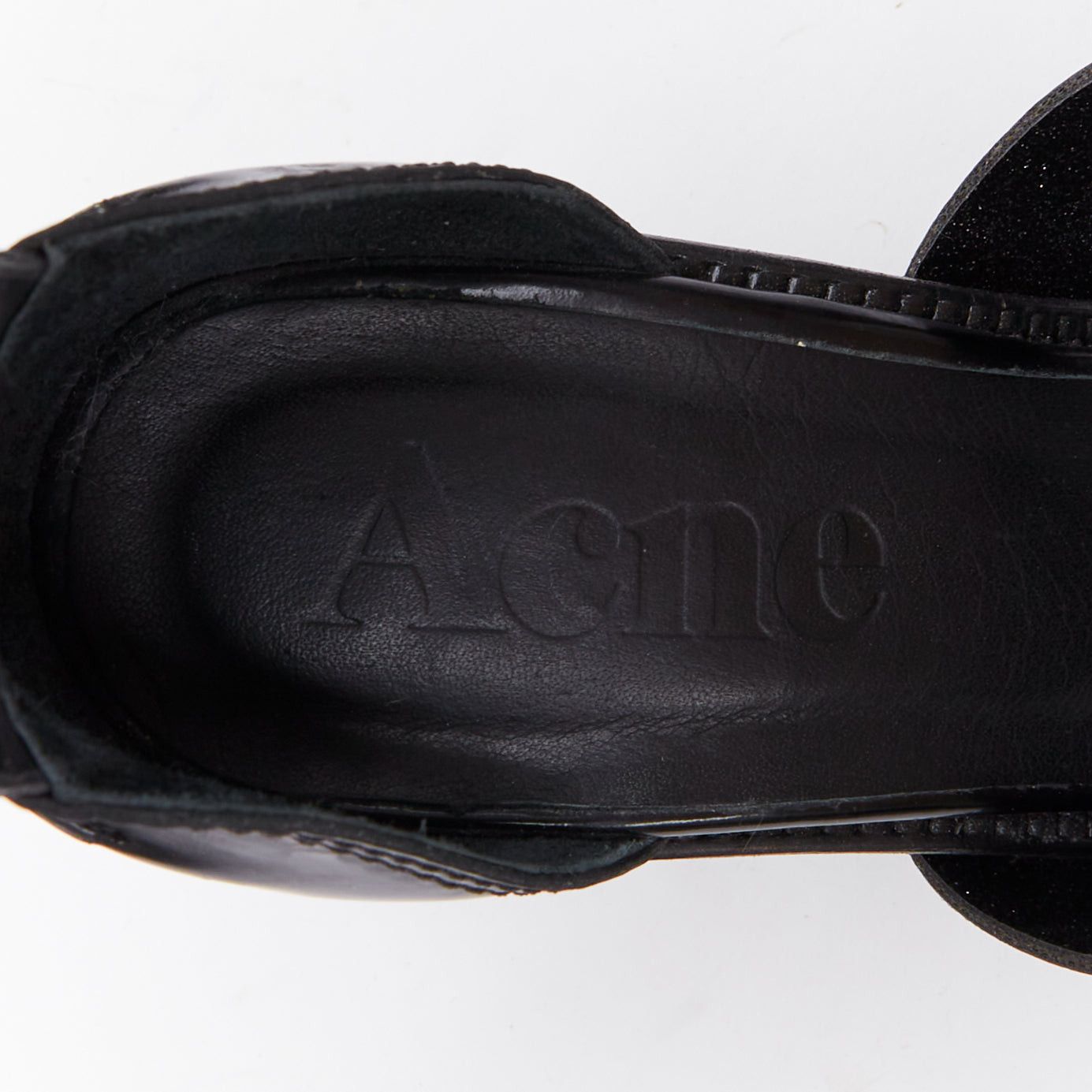 Acne Studios ACNE STUDIOS black leather silver buckle deconstructed high heel sandals EU37 Size US 7 / IT 37 - 9 Thumbnail