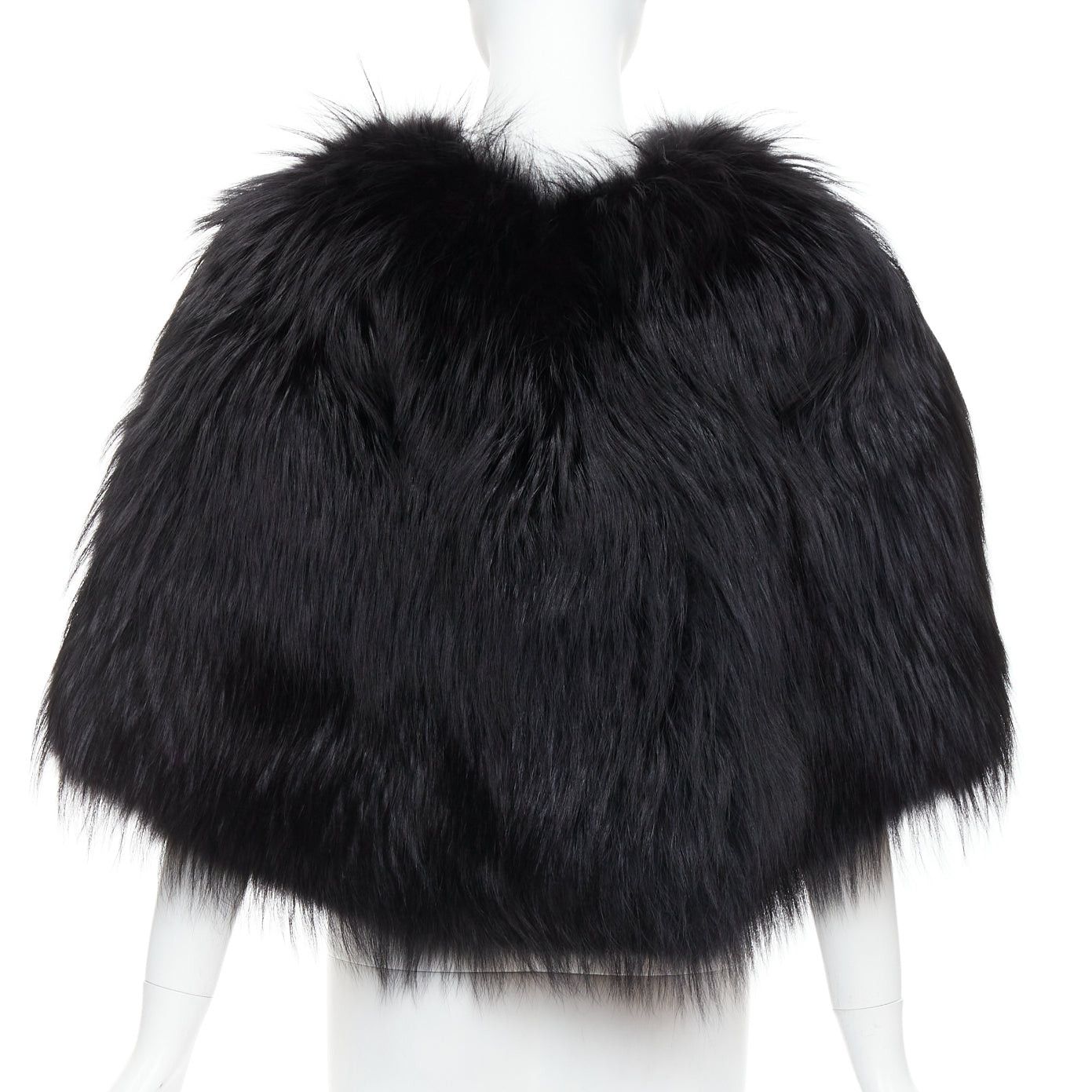 Louis Vuitton LOUIS VUITTON black fox fur leather belt heart lined cape shawl FR34 XS Size XS / US 0-2 / IT 36-38 - 5 Thumbnail
