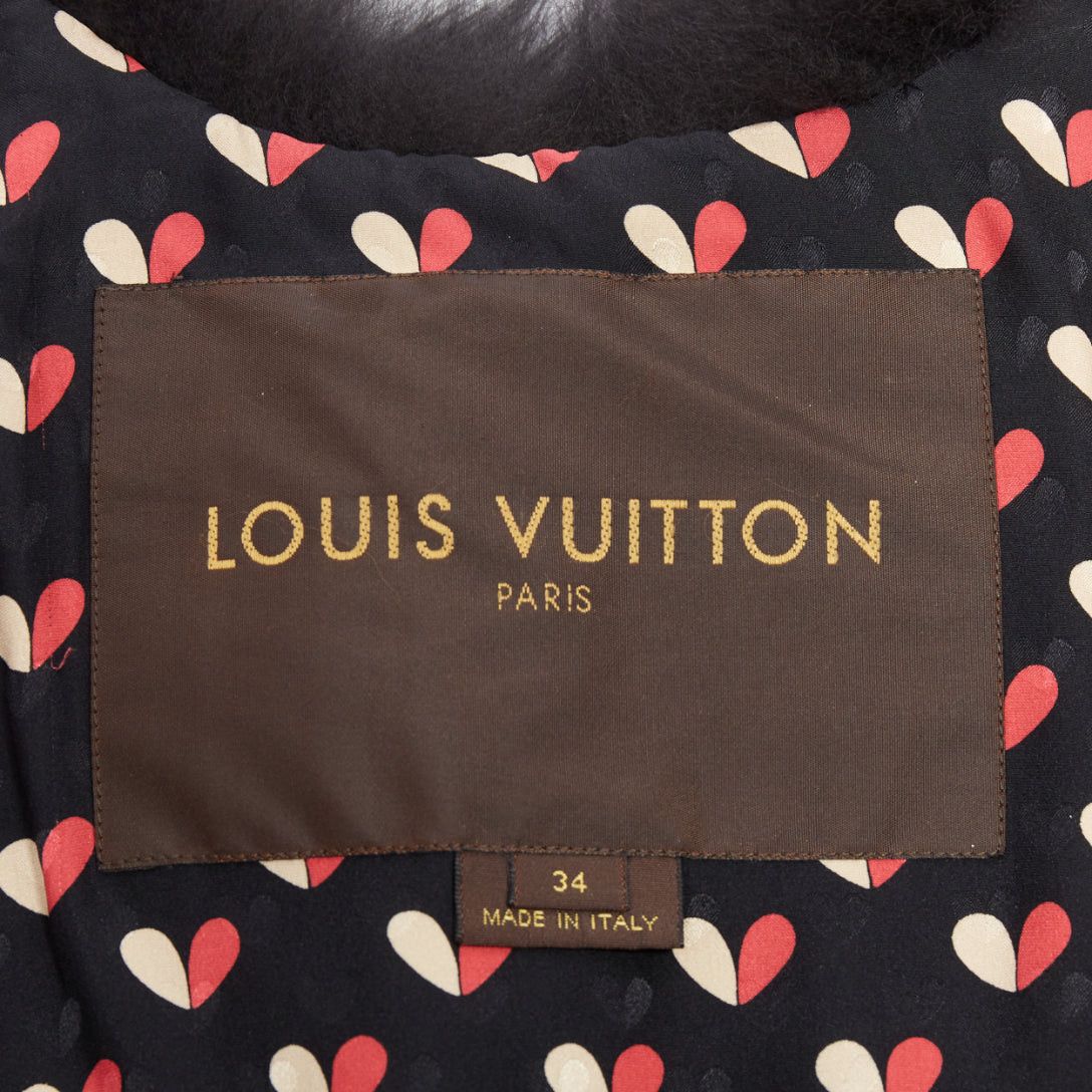 Louis Vuitton LOUIS VUITTON black fox fur leather belt heart lined cape shawl FR34 XS Size XS / US 0-2 / IT 36-38 - 8 Thumbnail