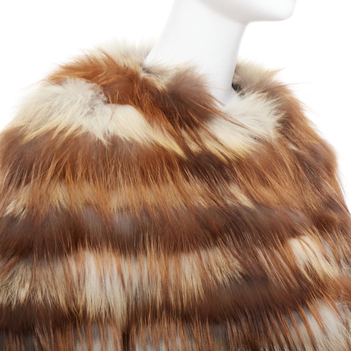 Giambattista Valli GIAMBATTISTA VALLI brown black mixed fur fringe hem long coat Size S / US 4 / IT 40 - 8 Thumbnail