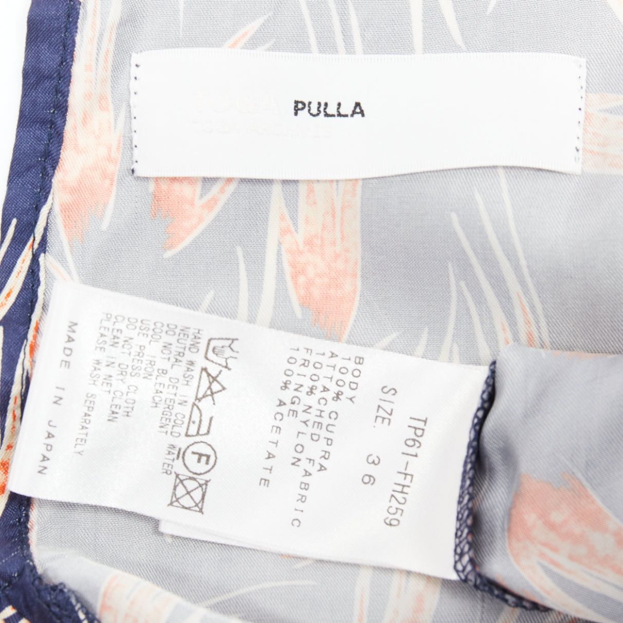 Toga TOGA ARCHIVES orange navy tropical print sheer fringe hem dress FR36 S Size S / US 4 / IT 40 - 8 Thumbnail