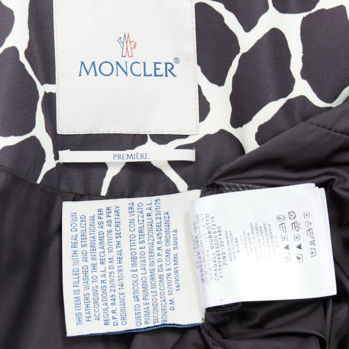 Moncler MONCLER Premiere Chagall Giubotto black giraffe spot print down jacket Sz1 Size S / US 4 / IT 40 - 9 Thumbnail