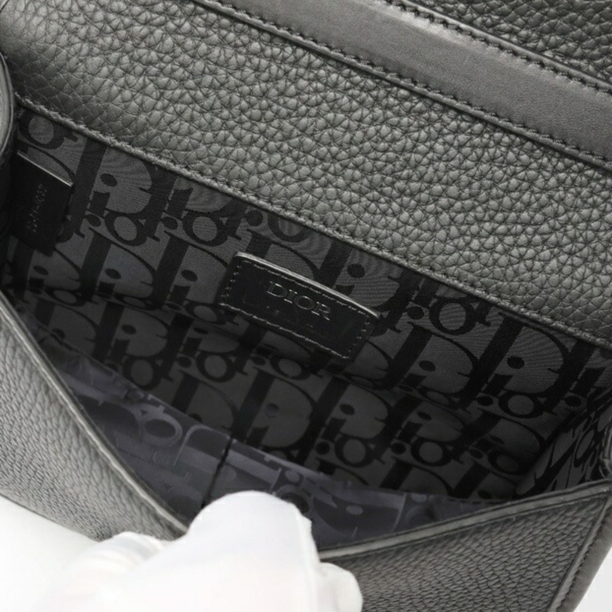 Dior Christian Dior Dior Gallop Mini Shoulder Bag 1ADPO033LAC_H00N in Black Leather (K-159153) Size ONE SIZE - 7 Thumbnail