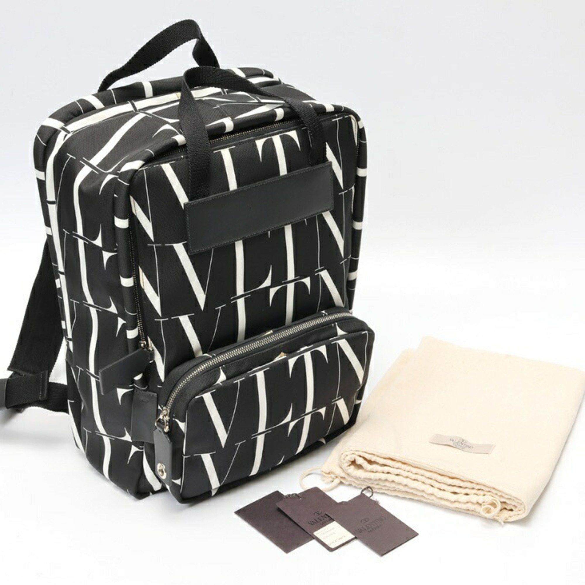 Valentino VLTN Backpack UY2B0964 Nylon Black White S-159191