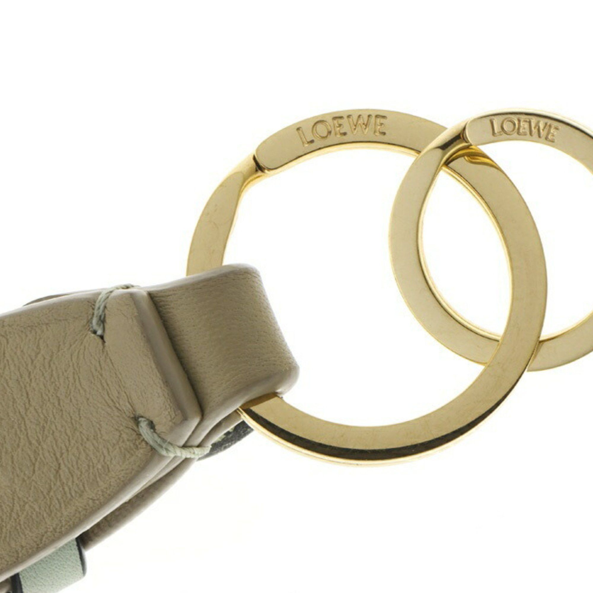 Loewe LOEWE Cross Braided Key Ring Keychain C621231X04 Classic Calfskin Greige S-159110 Size ONE SIZE - 5 Thumbnail