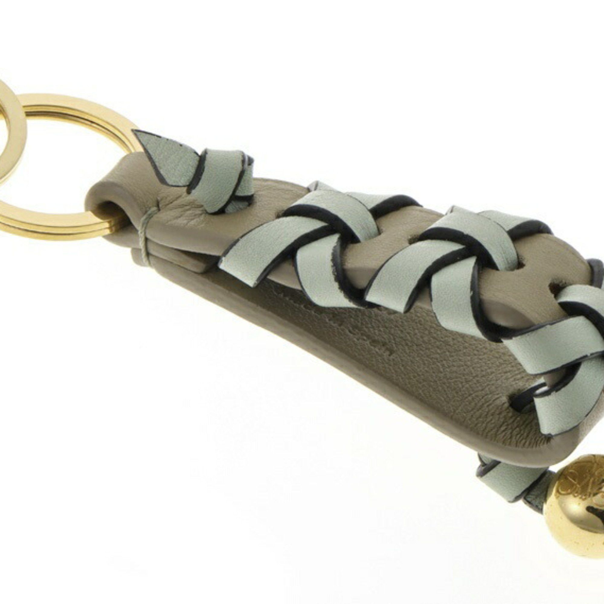 Loewe LOEWE Cross Braided Key Ring Keychain C621231X04 Classic Calfskin Greige S-159110 Size ONE SIZE - 2 Thumbnail