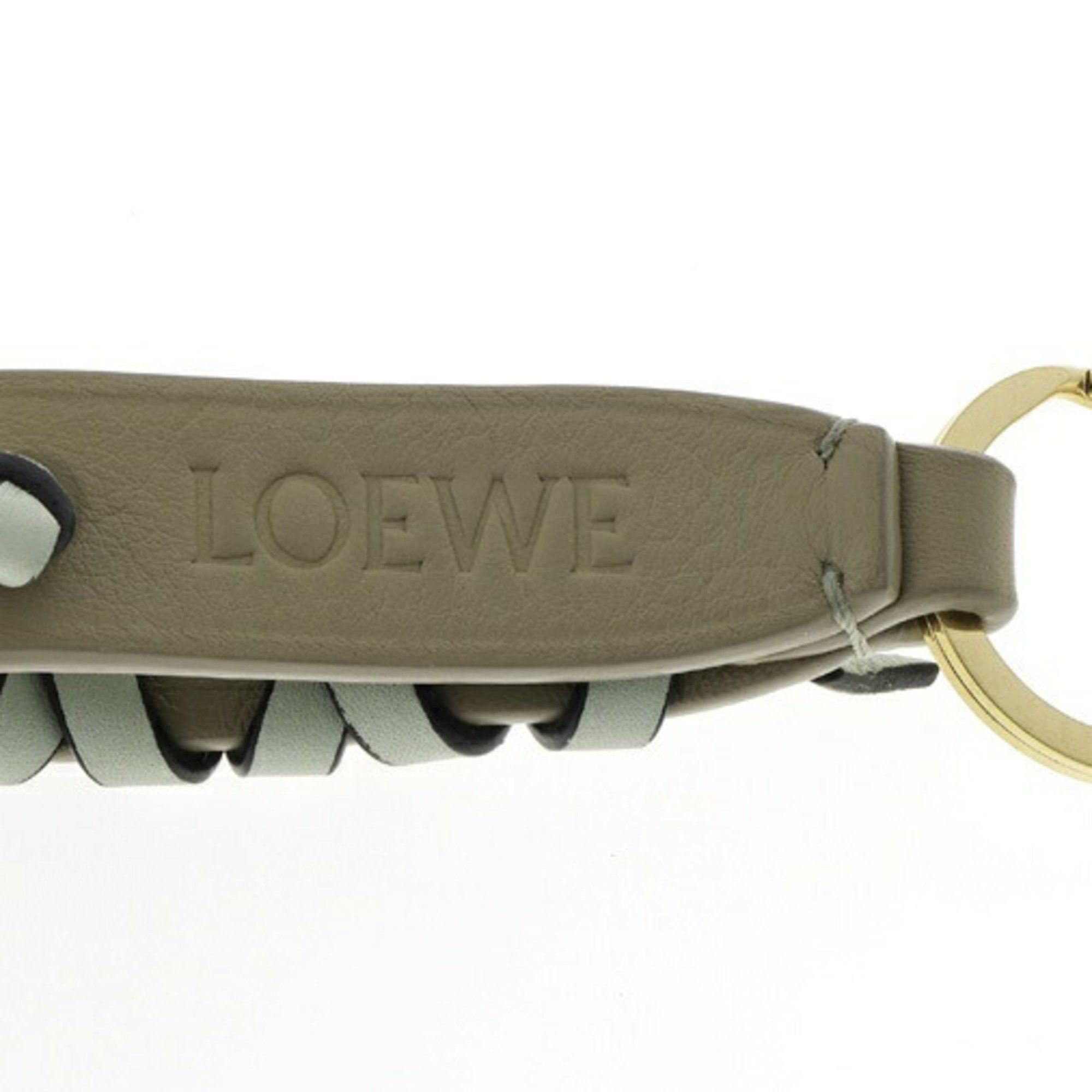 Loewe LOEWE Cross Braided Key Ring Keychain C621231X04 Classic Calfskin Greige S-159110 Size ONE SIZE - 3 Thumbnail