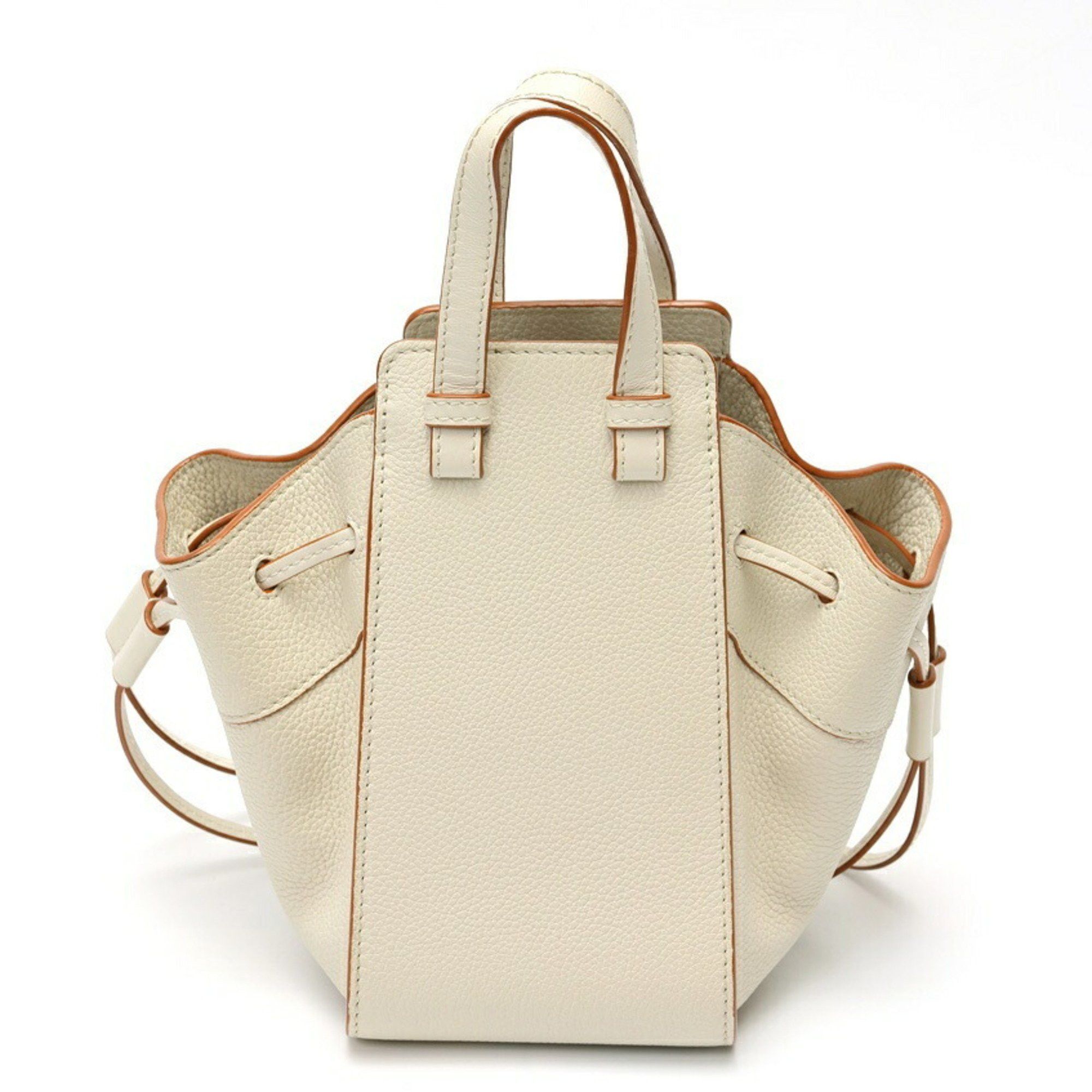 Loewe LOEWE Hammock Drawstring Mini Shoulder Bag A538V07X15 in Soft Grained Calfskin Ivory, S-159192 Size ONE SIZE - 3 Thumbnail