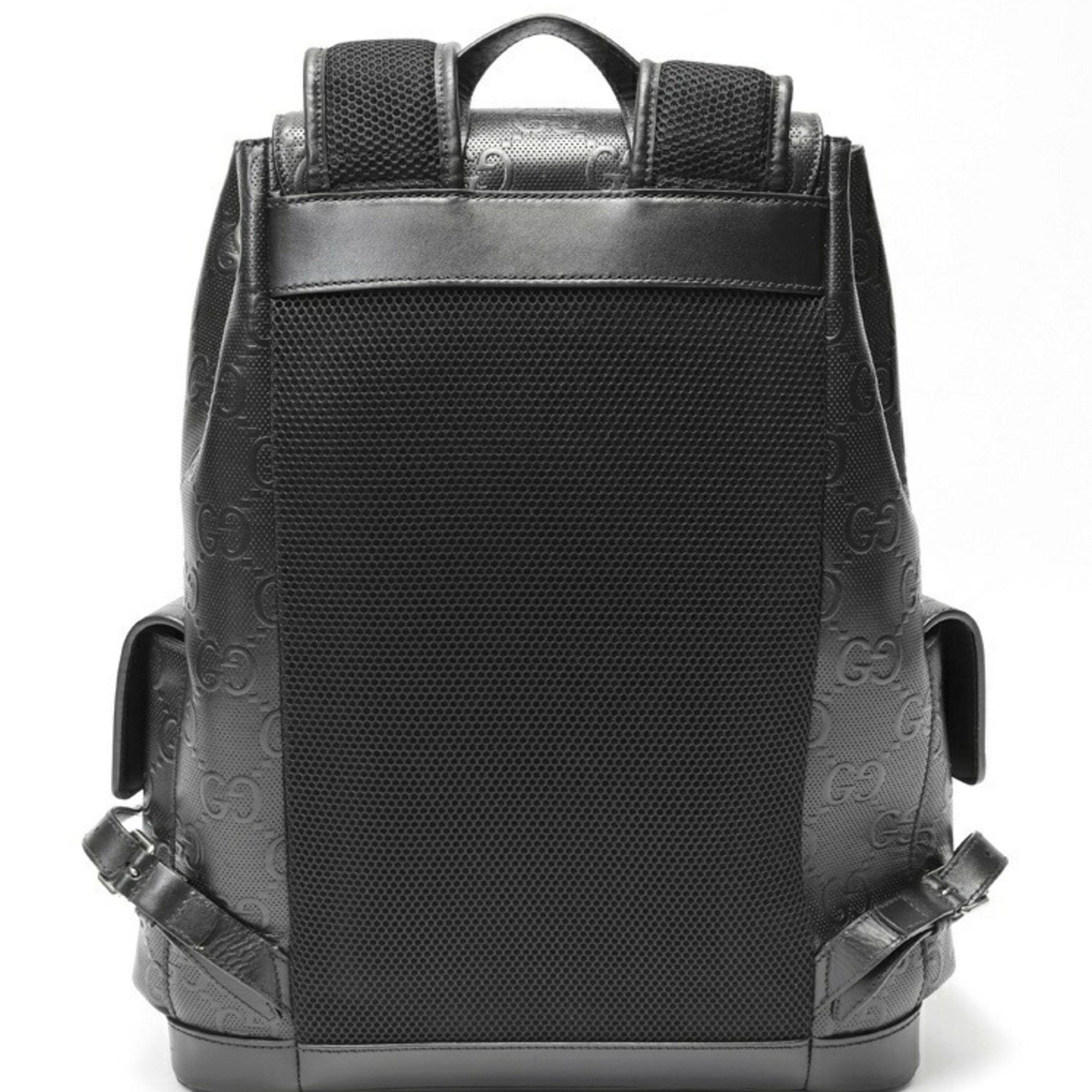 Gucci Gucci Embossed GG Large Backpack 625770 in Black Leather (S-159203) Size ONE SIZE - 3 Thumbnail