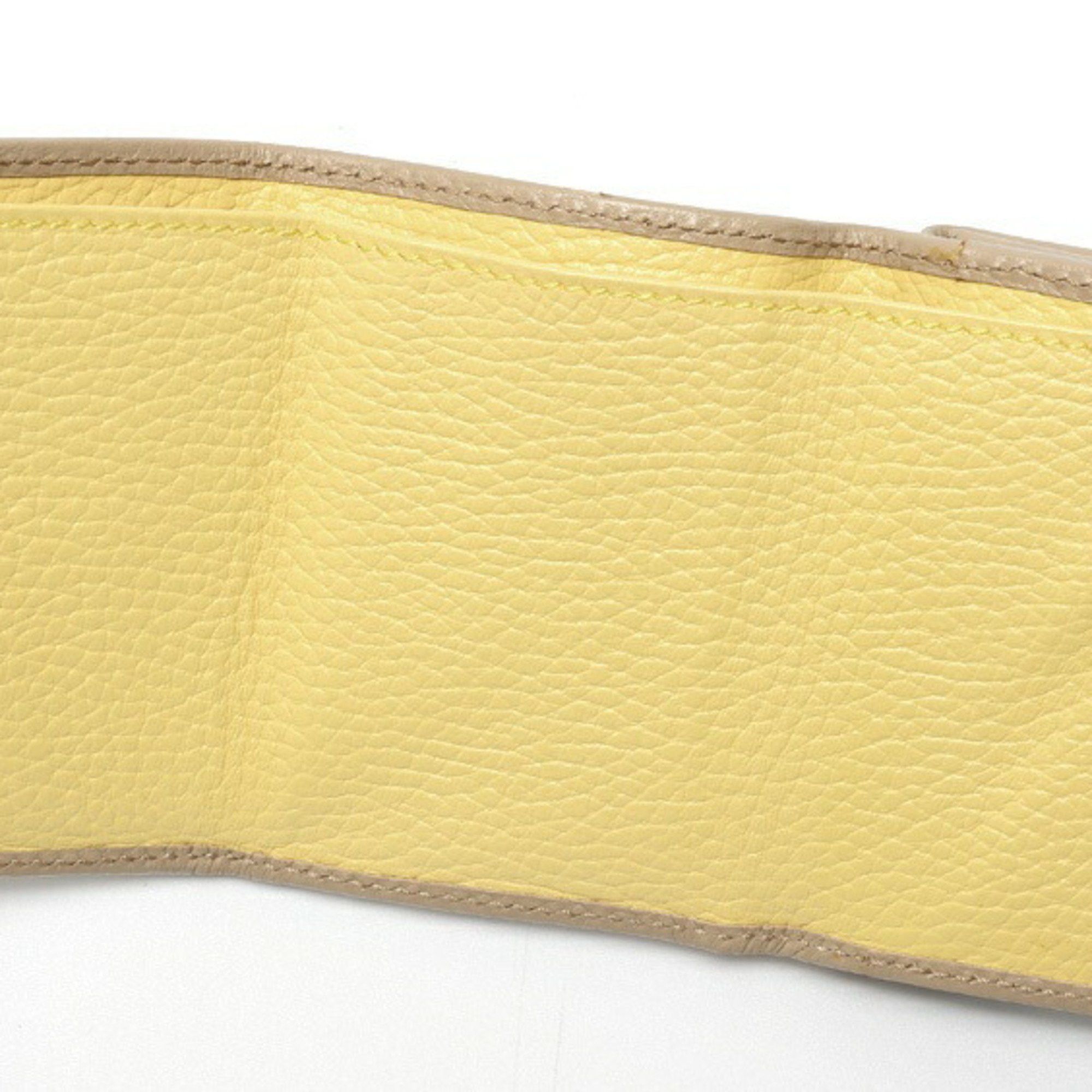 Gucci Gucci Double G Tri-fold Compact Wallet 735212 Leather Beige Yellow K-159160 Size ONE SIZE - 5 Thumbnail