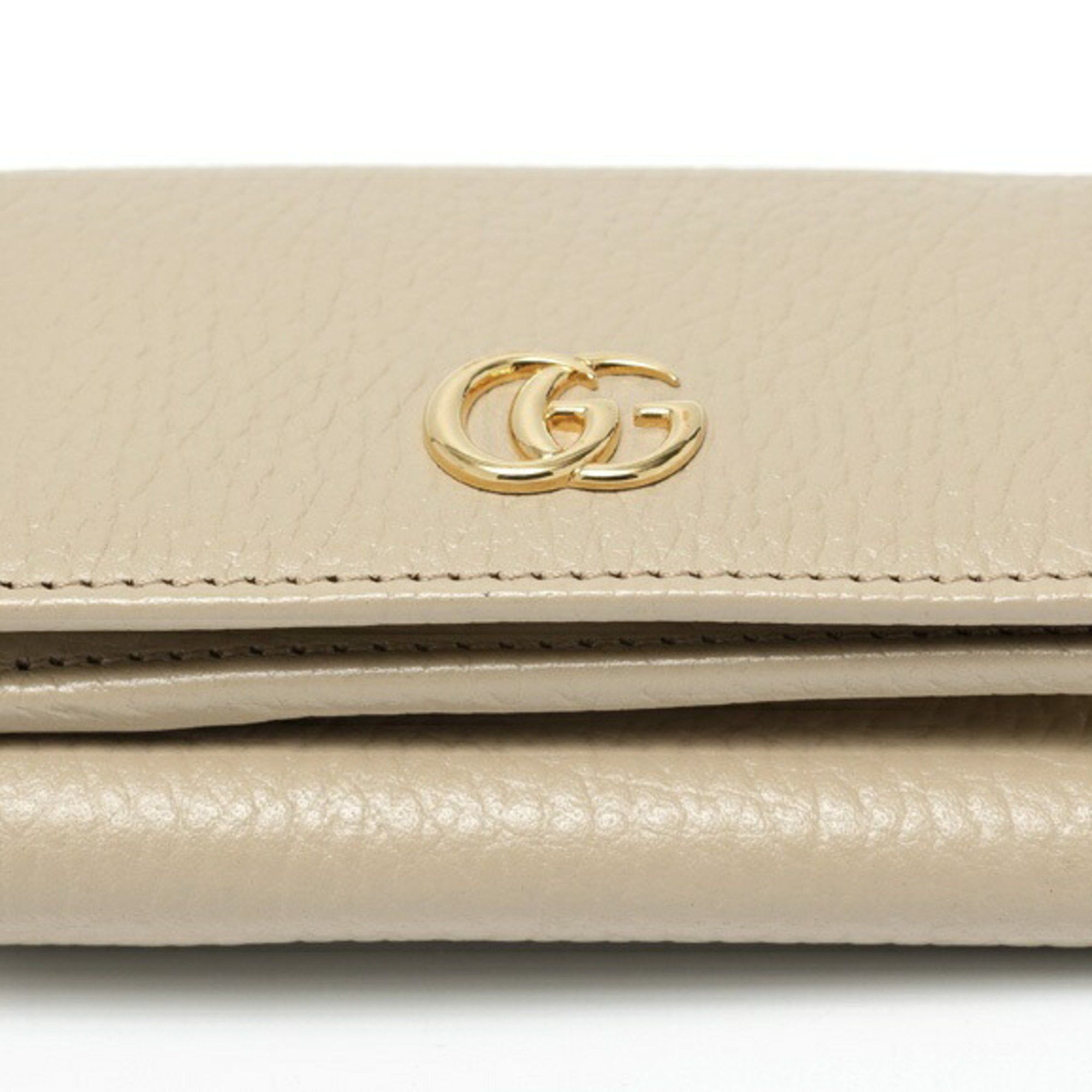 Gucci Gucci Double G Tri-fold Compact Wallet 735212 Leather Beige Yellow K-159160 Size ONE SIZE - 3 Thumbnail
