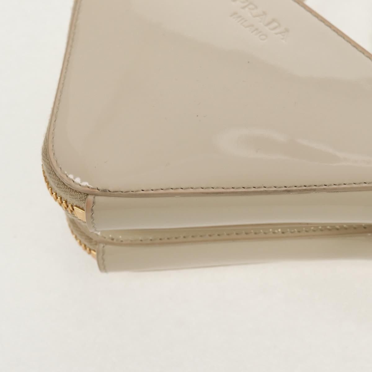 Prada Prada Triangle Double Zip Pouch Bag with Chain Patent leather Size ONE SIZE - 11 Thumbnail