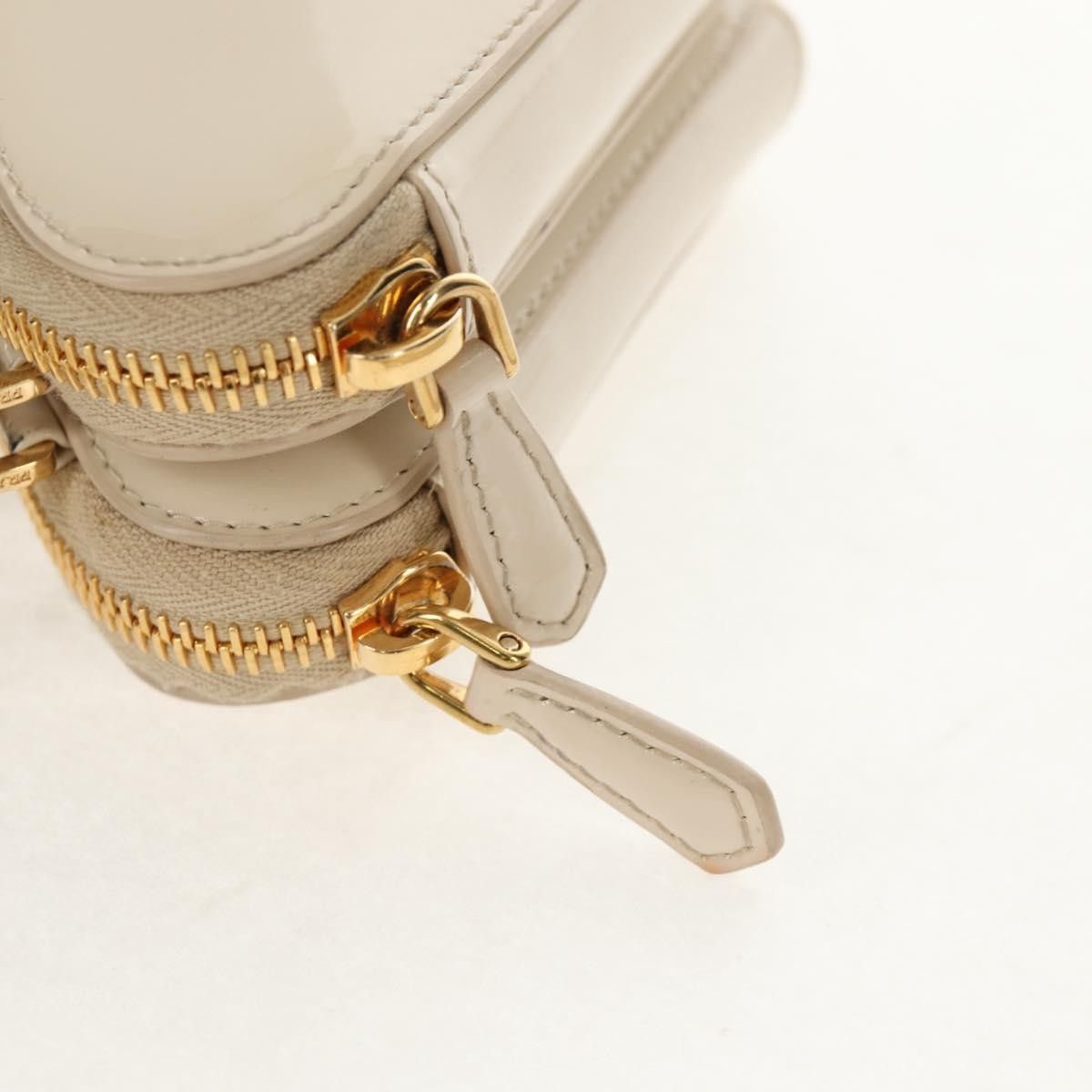 Prada Prada Triangle Double Zip Pouch Bag with Chain Patent leather Size ONE SIZE - 16 Thumbnail