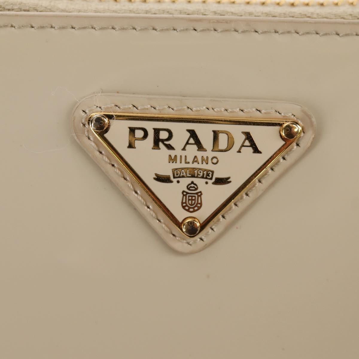 Prada Prada Triangle Double Zip Pouch Bag with Chain Patent leather Size ONE SIZE - 19 Thumbnail