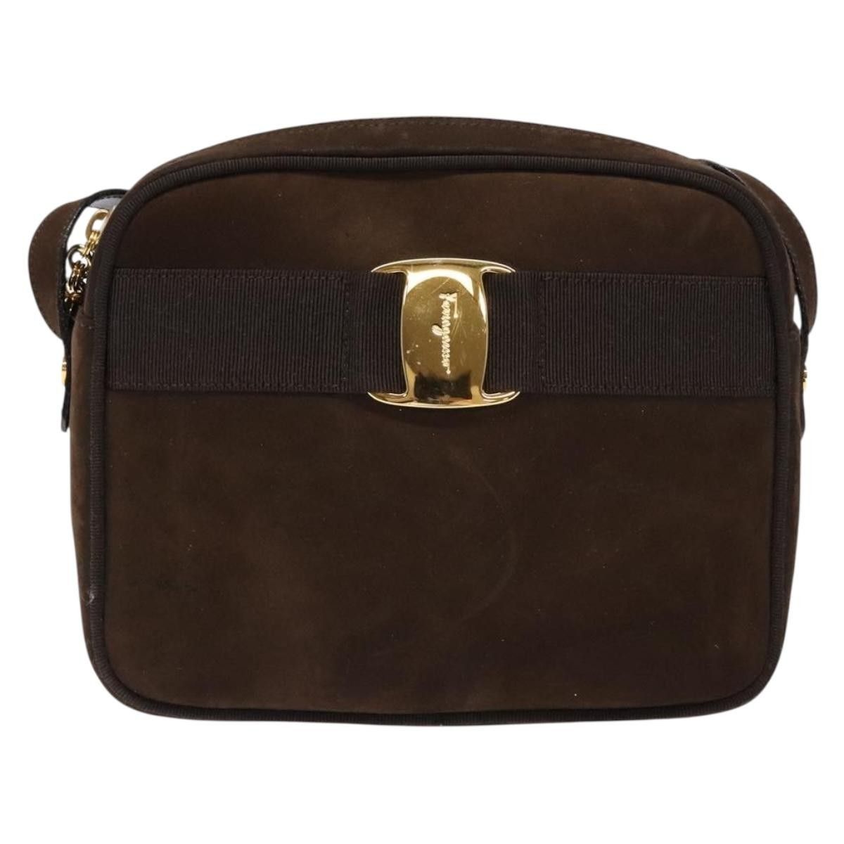 Salvatore Ferragamo Salvatore Ferragamo Vala Shoulder Bag Suede Size ONE SIZE - 18 Thumbnail