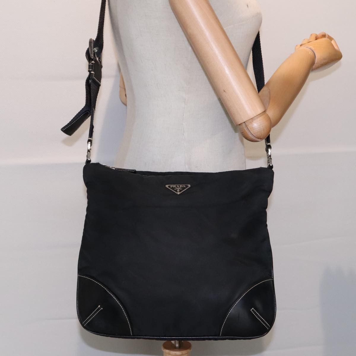 Prada Prada Zip Messenger Bag Tessuto with Leather Size ONE SIZE - 15 Thumbnail