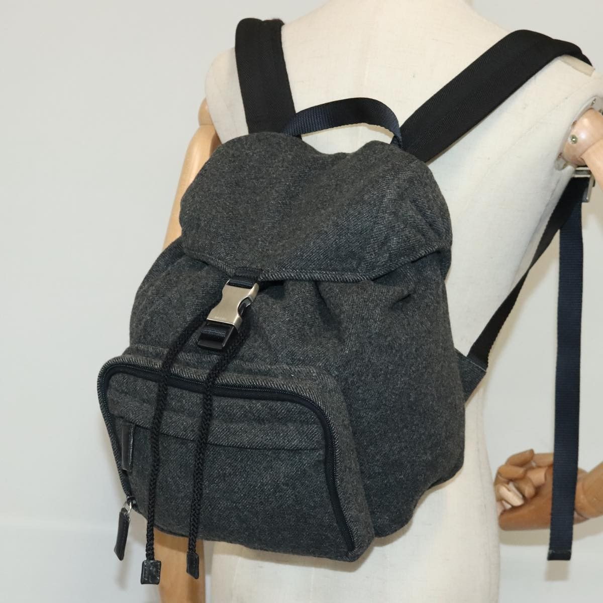 Prada Prada Single Buckle Pocket Backpack Wool Size ONE SIZE - 15 Thumbnail
