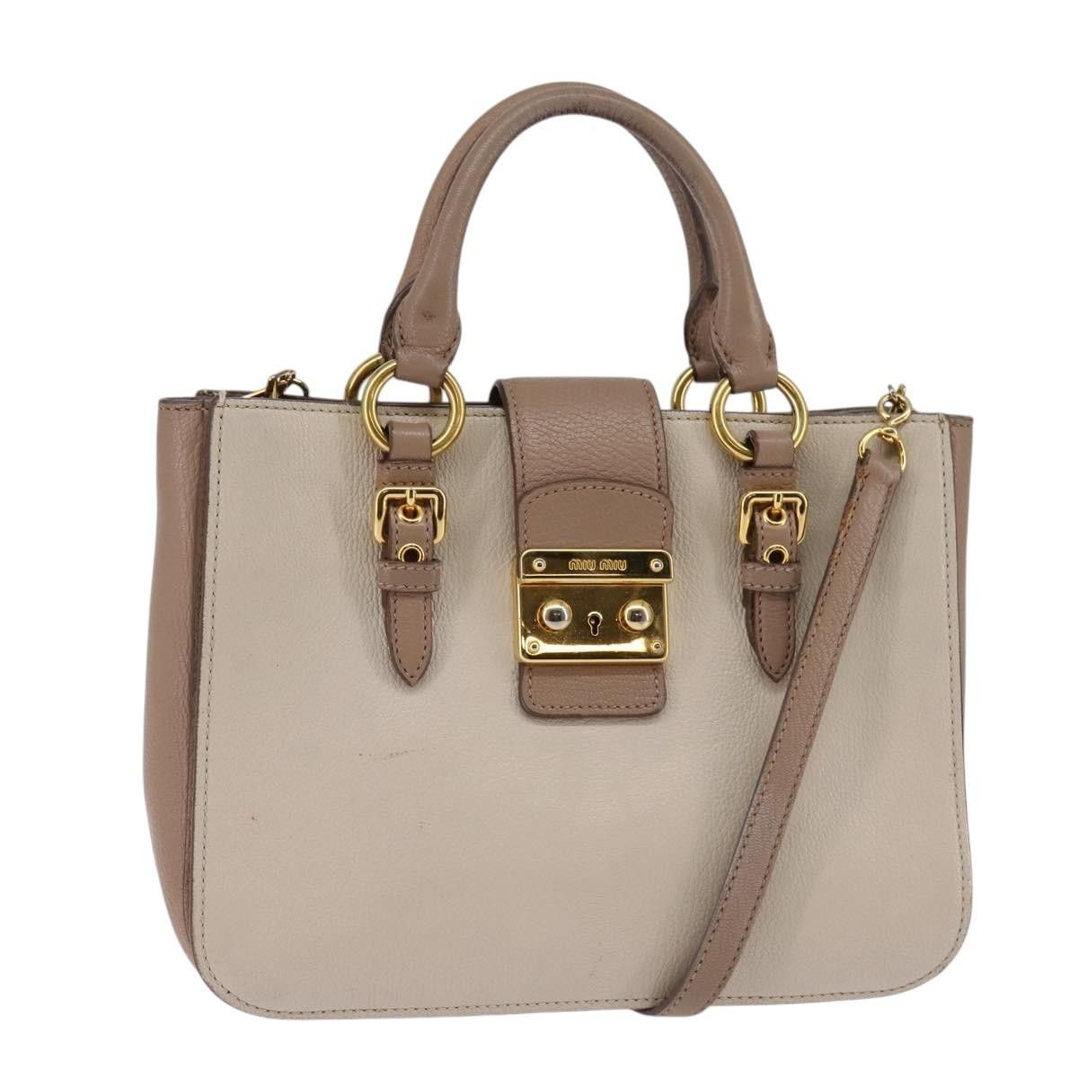 Miu Miu Miu Miu Madras Convertible Lock Tote Leather Size ONE SIZE - 14 Thumbnail