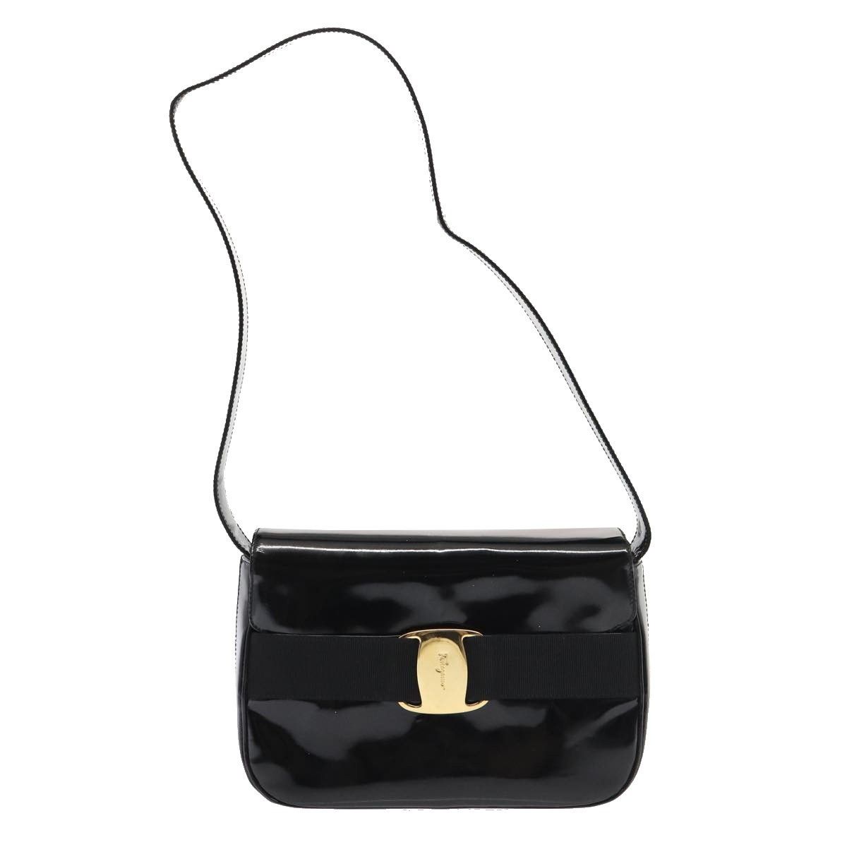Salvatore Ferragamo Salvatore Ferragamo Vala Shoulder Bag Patent Leather Size ONE SIZE - 18 Thumbnail