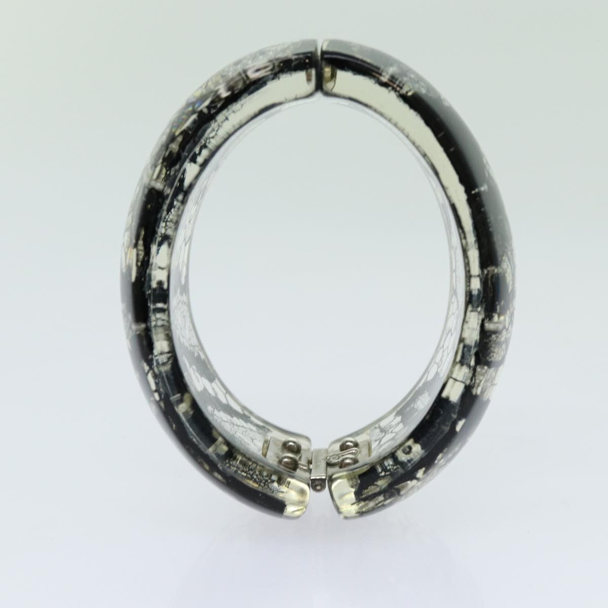 Chanel Chanel CC Hinged Bangle Bracelet Resin with Lace and Faux Pearls Size ONE SIZE - 5 Thumbnail