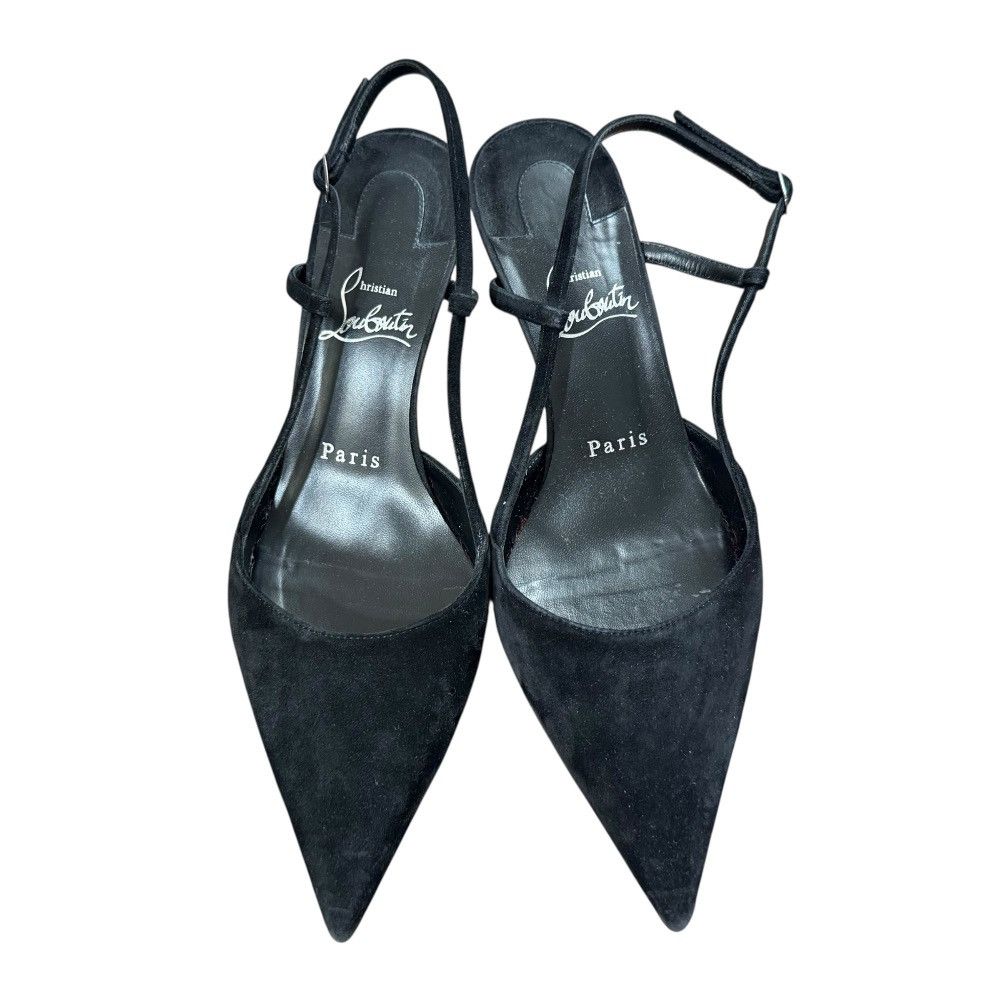 Christian Louboutin Christian Louboutin Christian Louboutin CONDOROLINE 55 Veau Velours Slingback Pumps Suede Shoes DUTY FREE for USA Size ONE SIZE - 3 Thumbnail