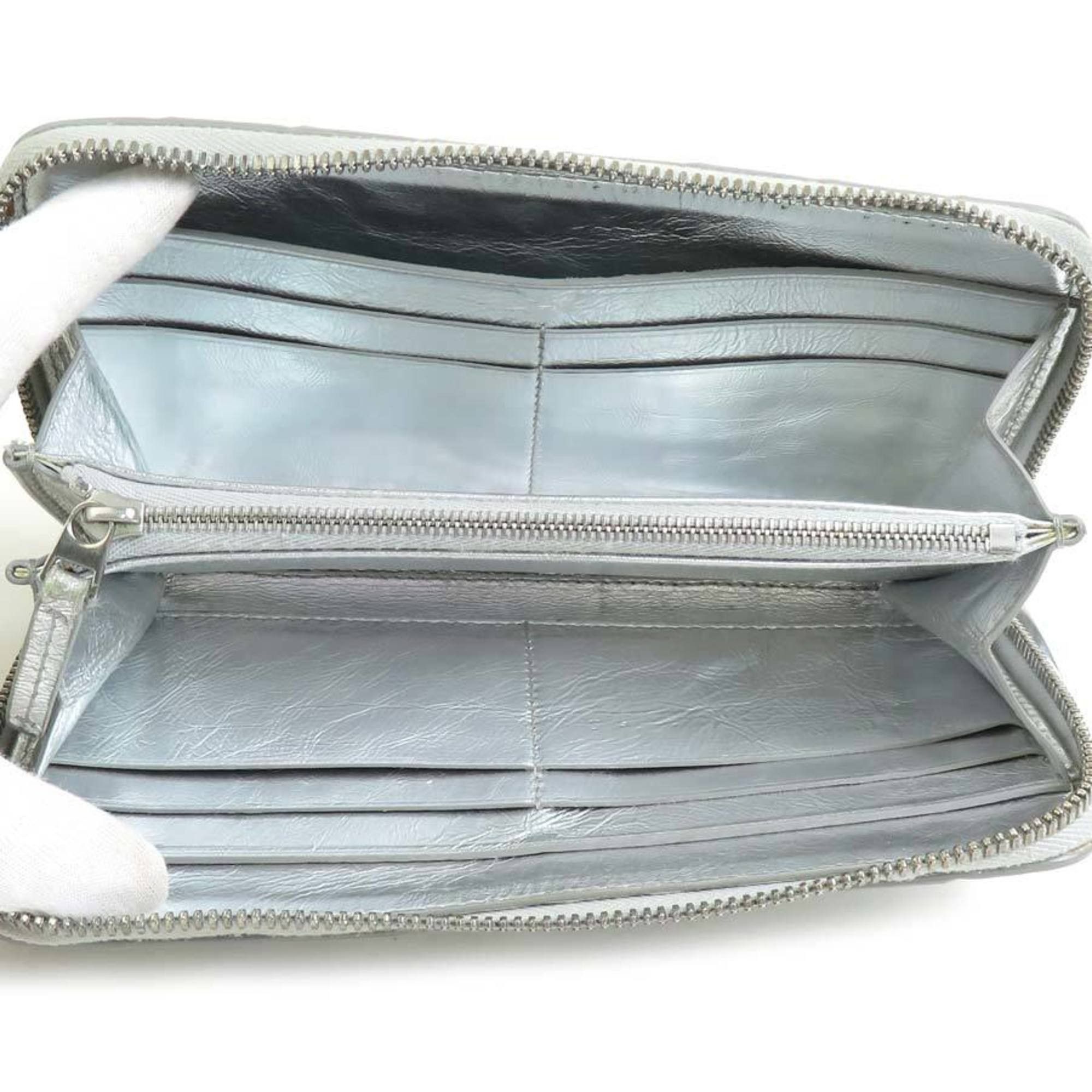 Bottega Veneta Bottega Veneta round long wallet in intrecciato leather silver for men and women, h31637g Size ONE SIZE - 3 Thumbnail