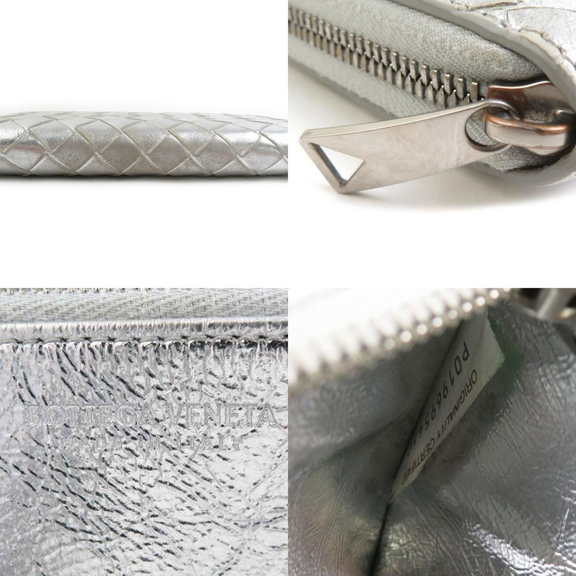 Bottega Veneta Bottega Veneta round long wallet in intrecciato leather silver for men and women, h31637g Size ONE SIZE - 5 Thumbnail