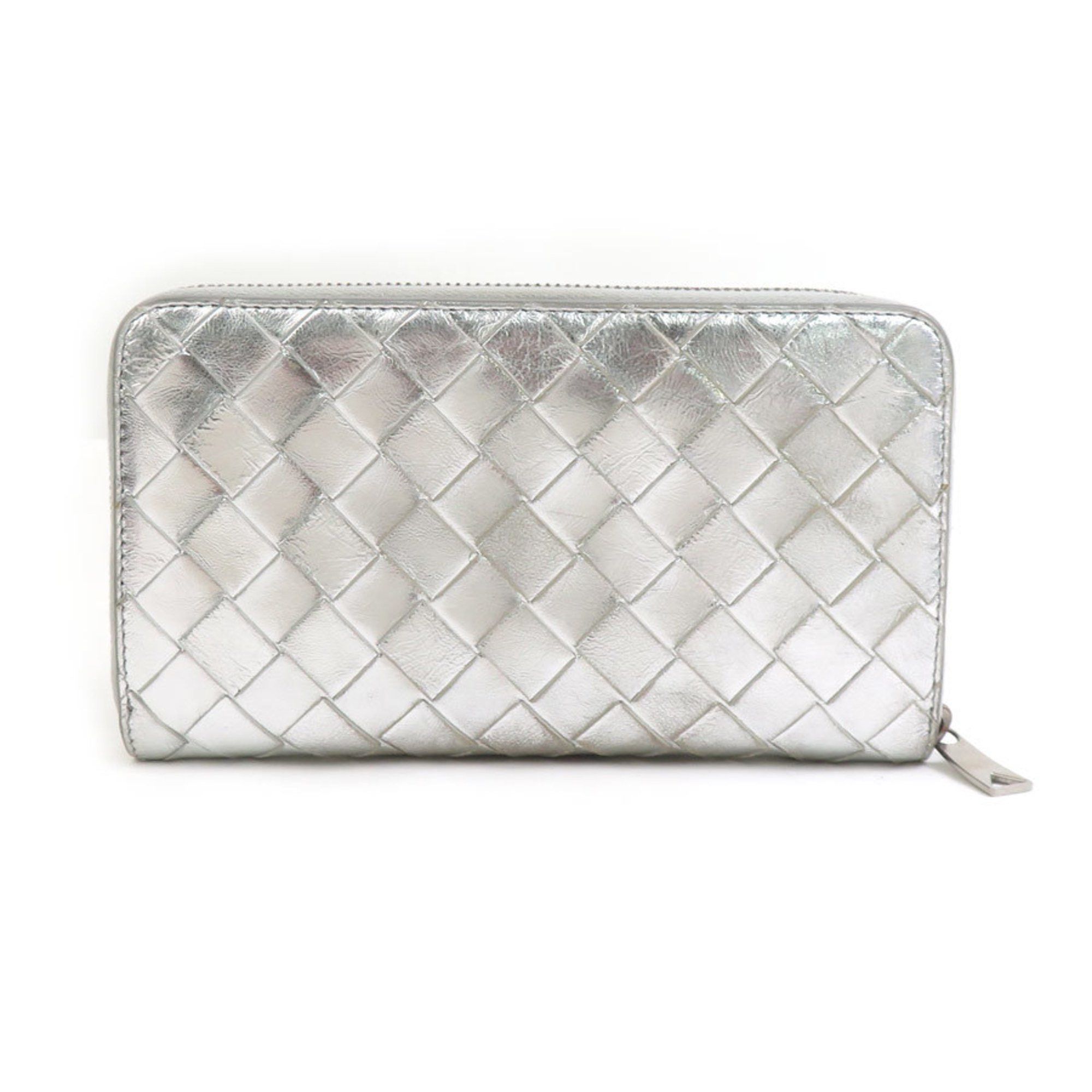 Bottega Veneta Bottega Veneta round long wallet in intrecciato leather silver for men and women, h31637g Size ONE SIZE - 2 Thumbnail