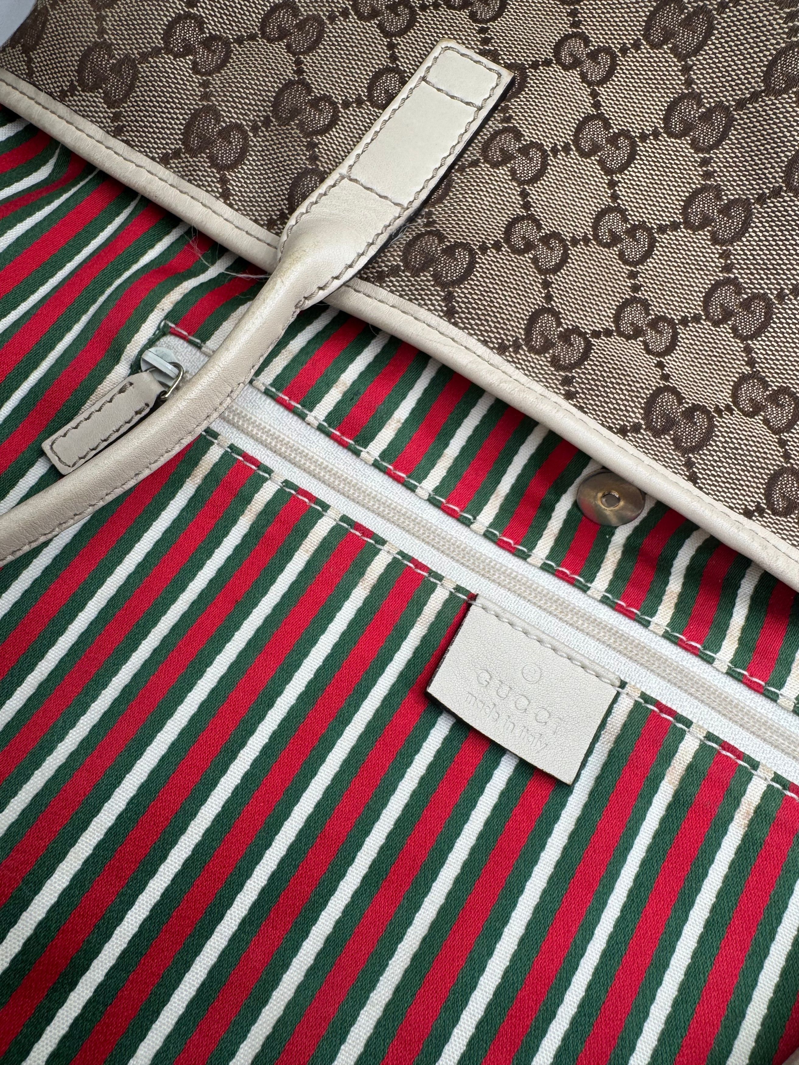 Gucci Vintage Monogram Tote Bag beige white Size ONE SIZE - 4 Thumbnail