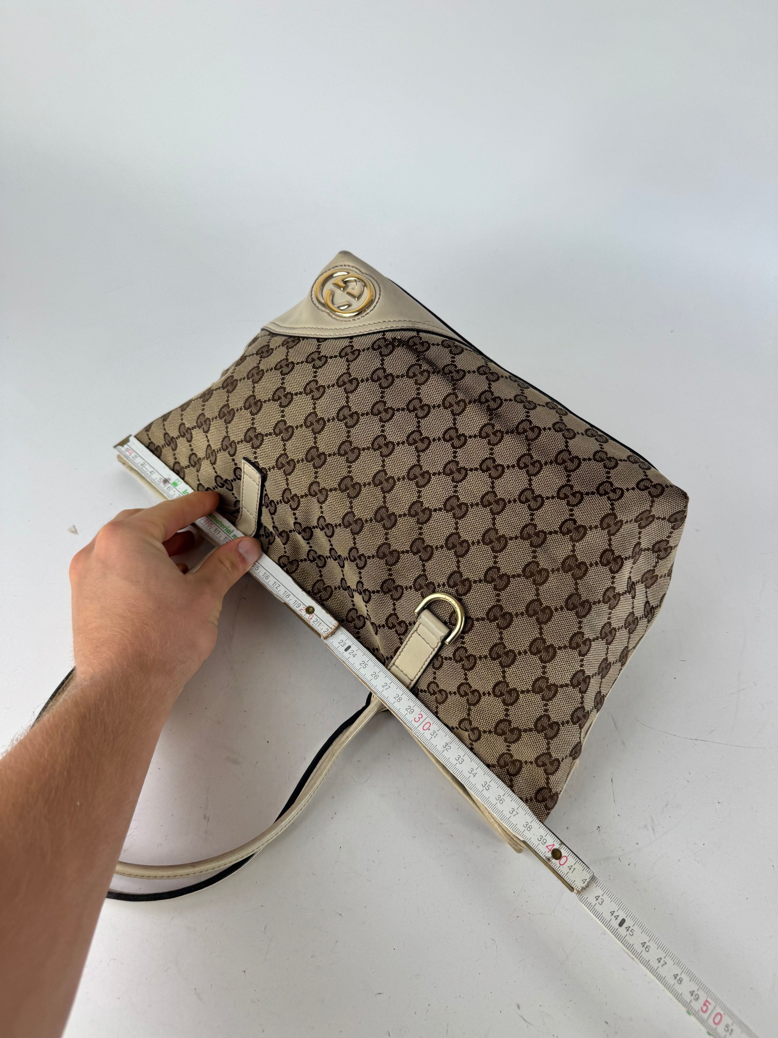 Gucci Vintage Monogram Tote Bag beige white Size ONE SIZE - 10 Thumbnail