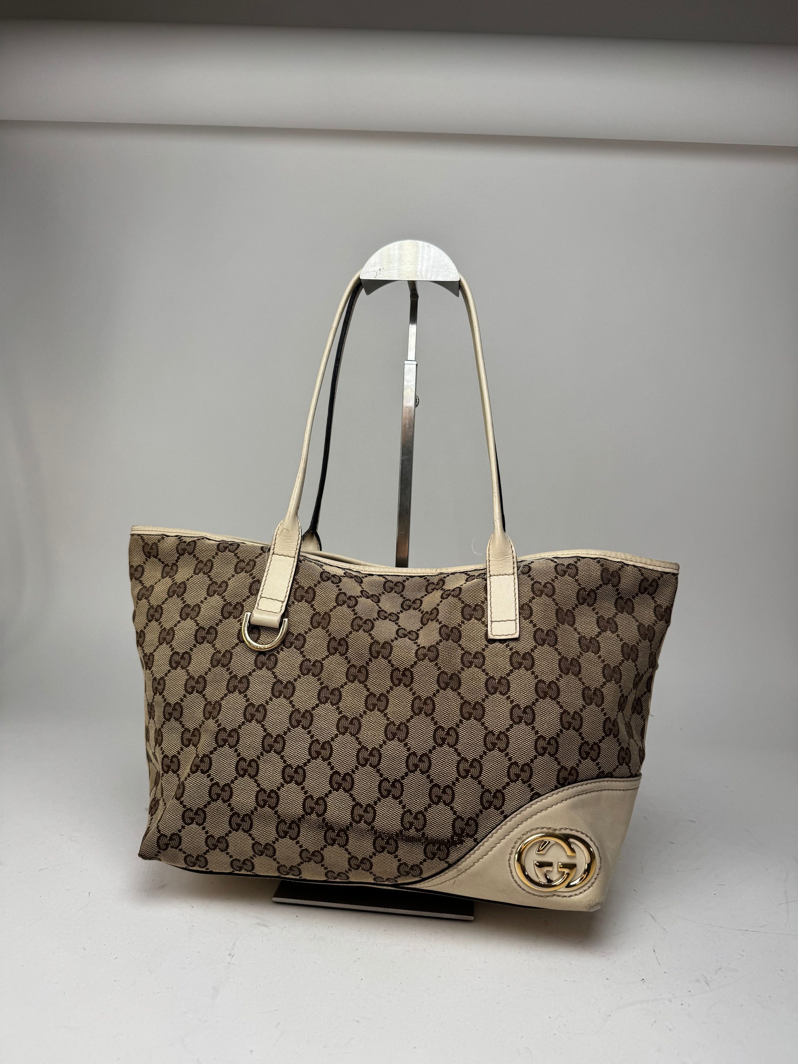 Gucci Vintage Monogram Tote Bag beige white Size ONE SIZE - 7 Thumbnail