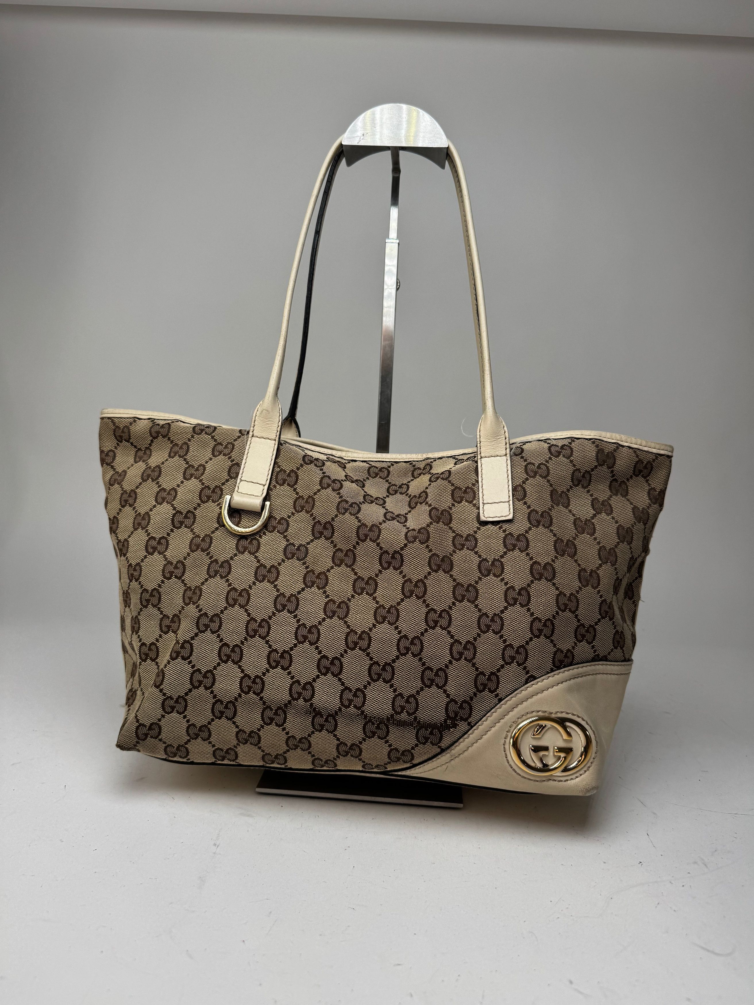 Gucci Vintage Monogram Tote Bag beige white Size ONE SIZE - 13 Thumbnail