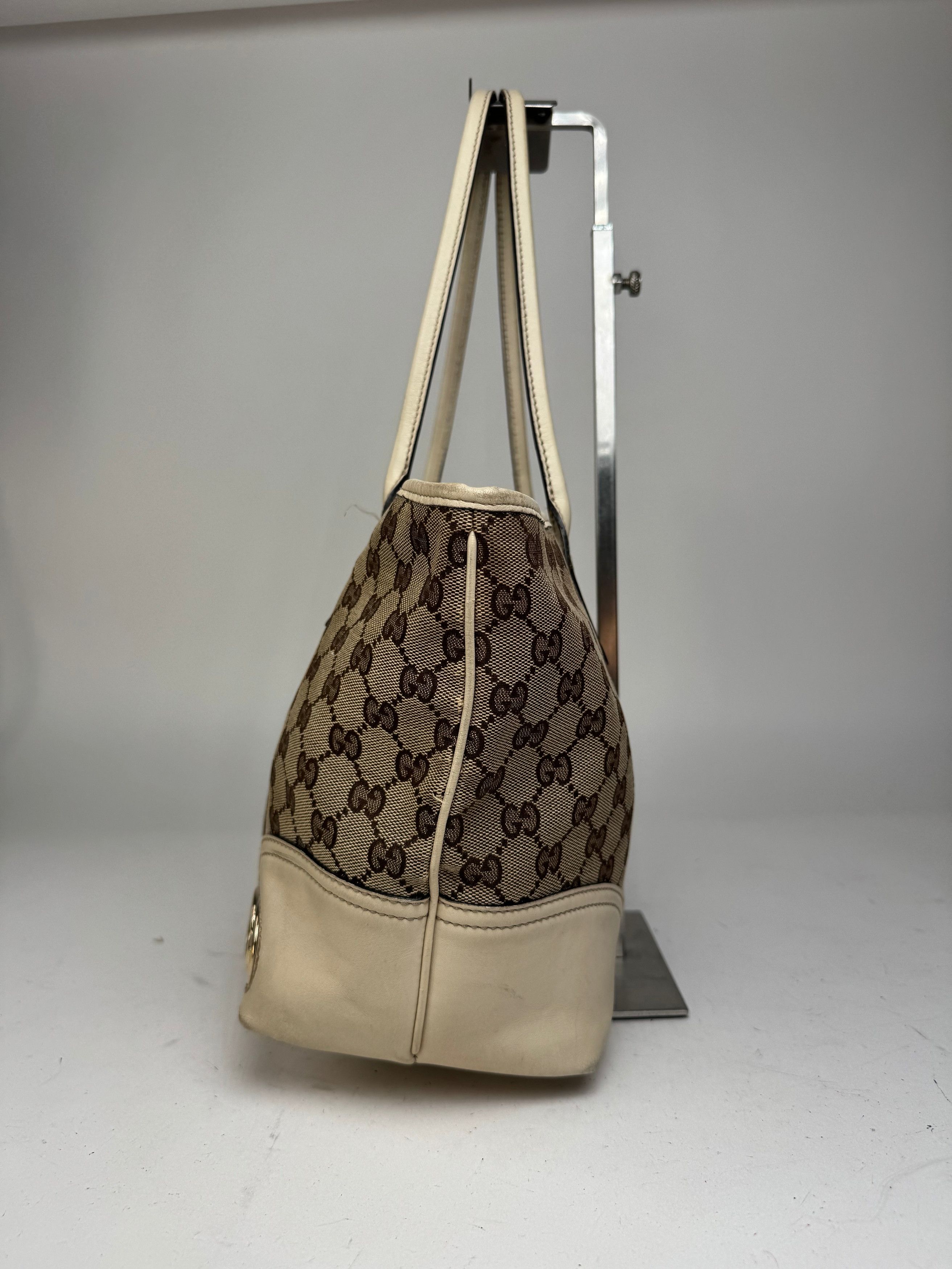Gucci Vintage Monogram Tote Bag beige white Size ONE SIZE - 6 Thumbnail