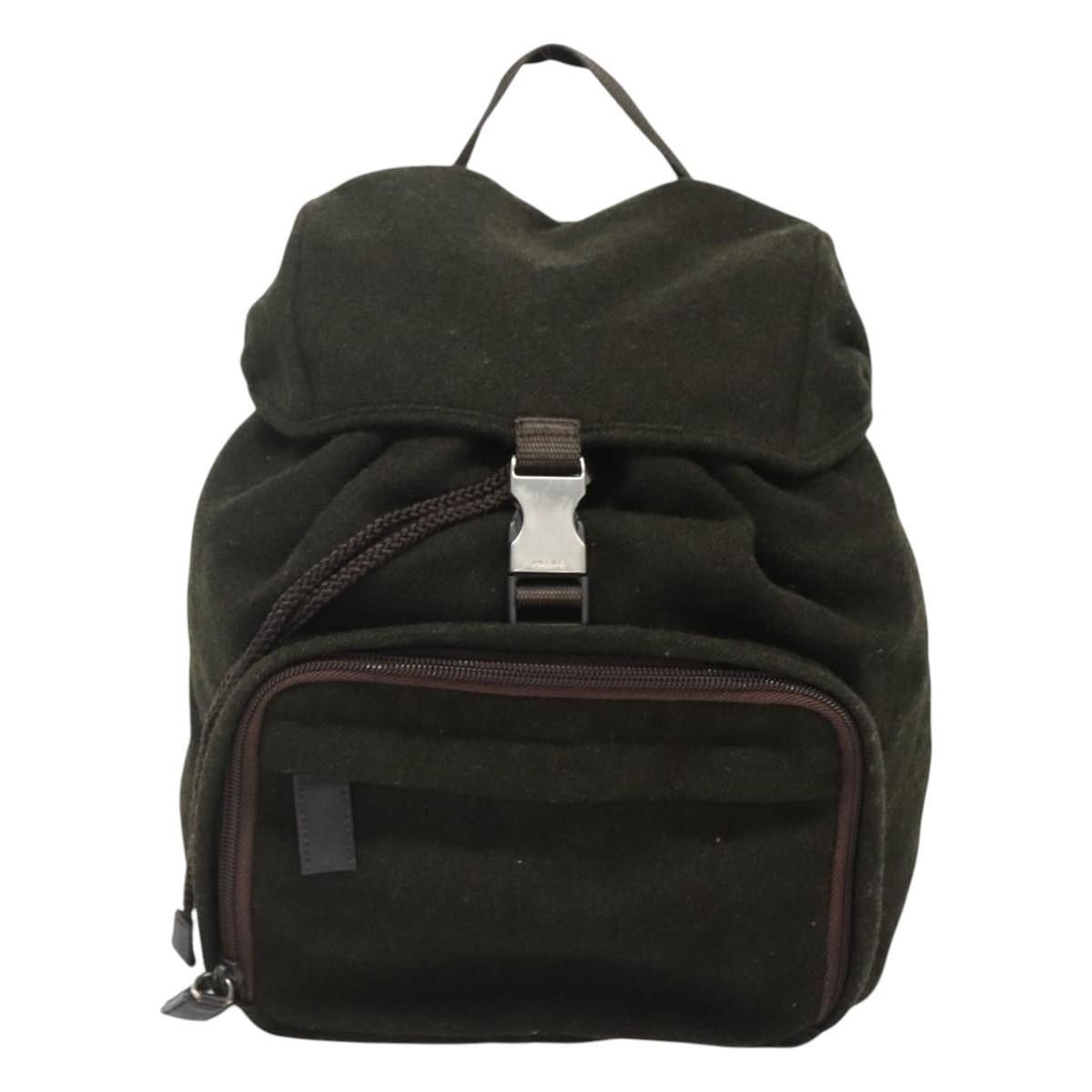 Prada Prada Single Buckle Pocket Backpack Wool Size ONE SIZE - 24 Thumbnail