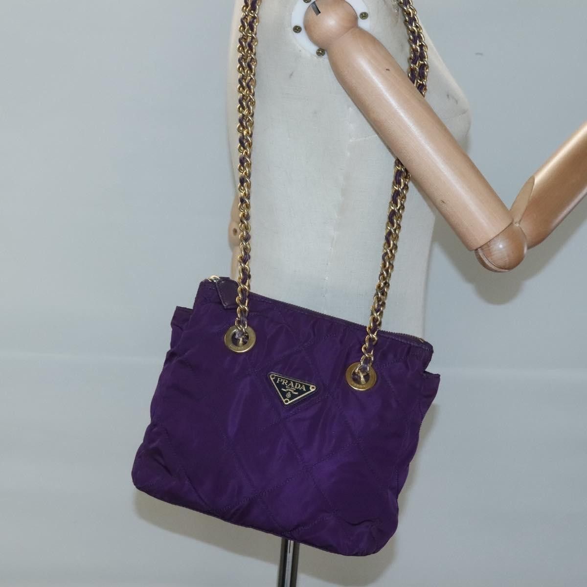 Prada Prada Chain Shoulder Bag Quilted Tessuto Size ONE SIZE - 14 Thumbnail
