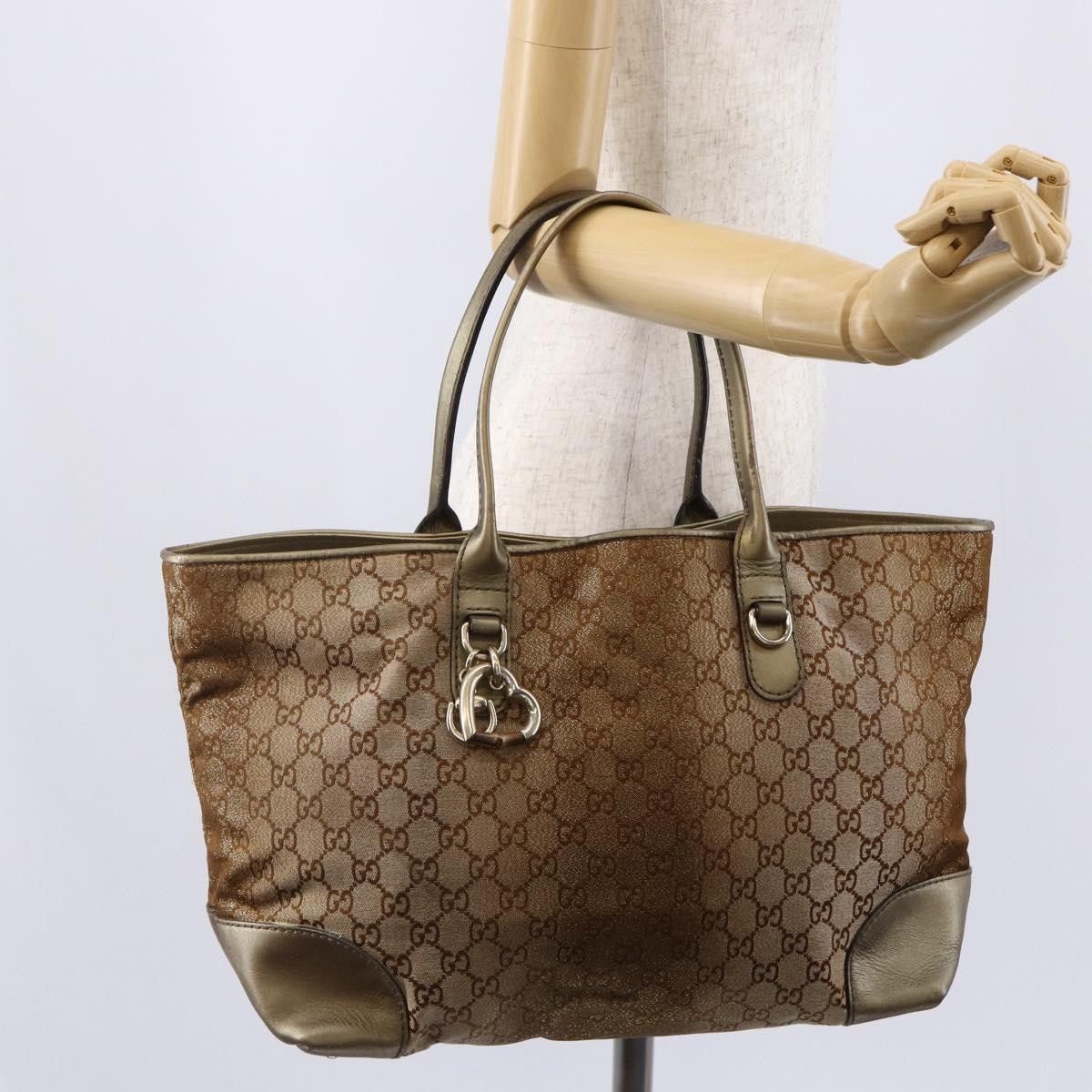 Gucci Gucci Heart Bit Open Tote GG Canvas with Leather Size ONE SIZE - 14 Thumbnail