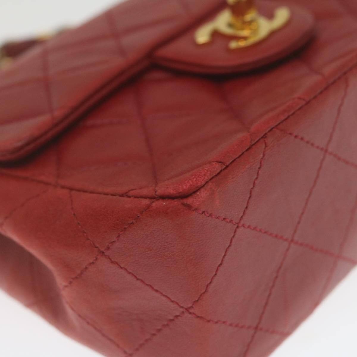 Chanel Chanel Vintage Square Chain Handle Flap Bag Quilted Lambskin Size ONE SIZE - 9 Thumbnail